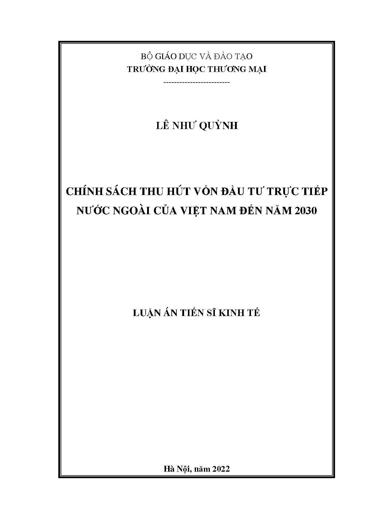 Chính sách thu hút vốn đầu tư trực tiếp nước ngoài của Việt Nam đến năm 2030