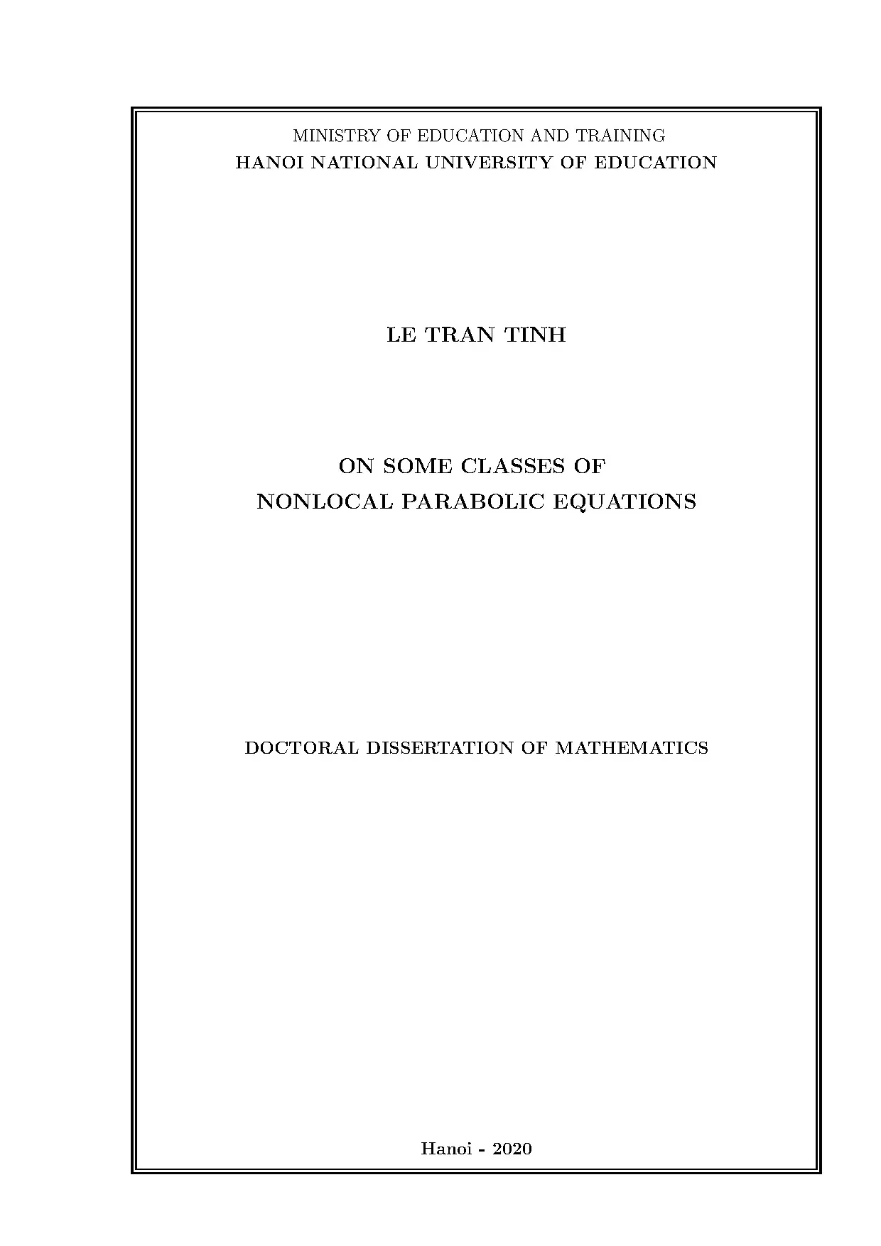 Luận án Phương trình Parabolic Phi Tuyến Tính Toàn Cục