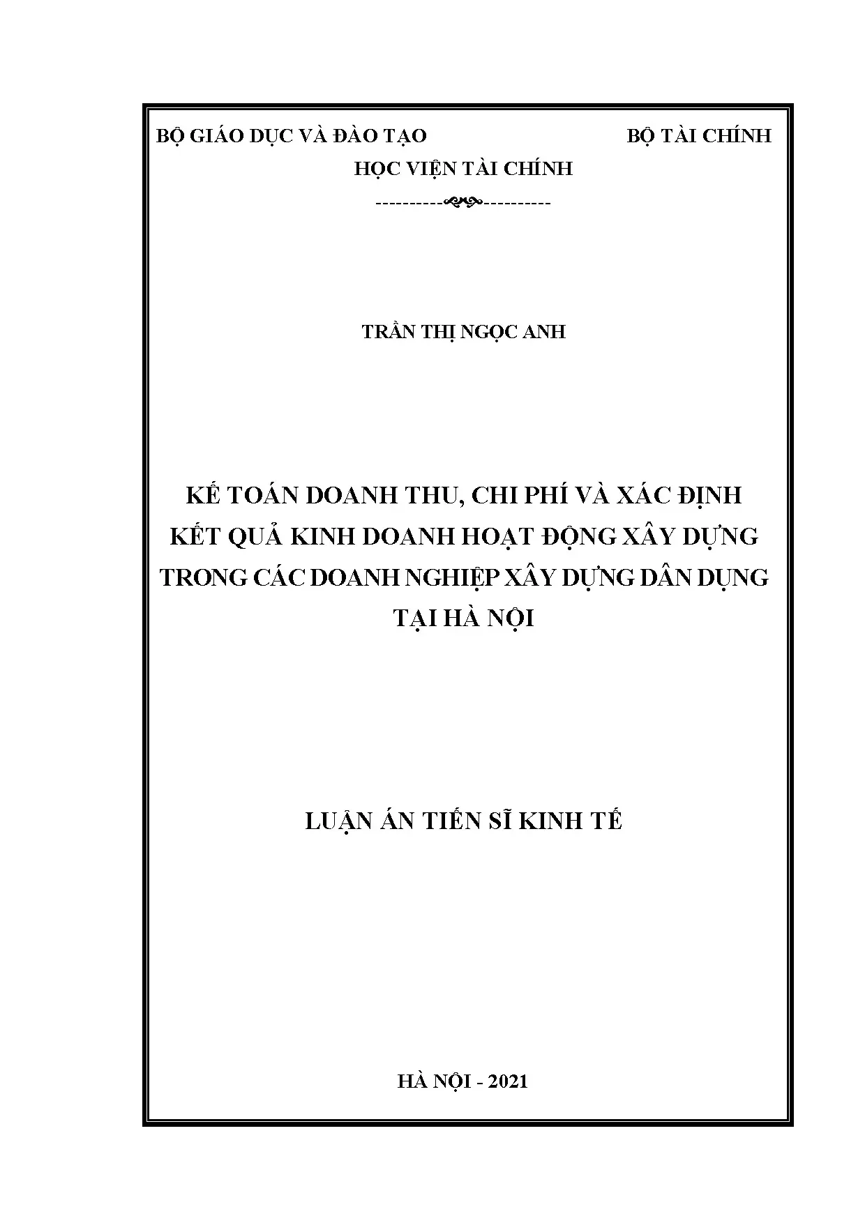 Kế toán doanh thu, chi phí và kết quả kinh doanh xây dựng dân dụng