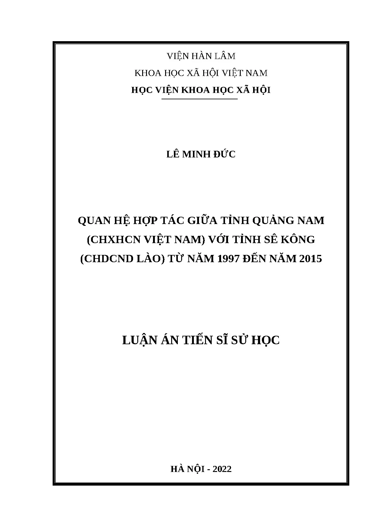 Quan hệ hợp tác Quảng Nam - Sê Kông (1997-2015)