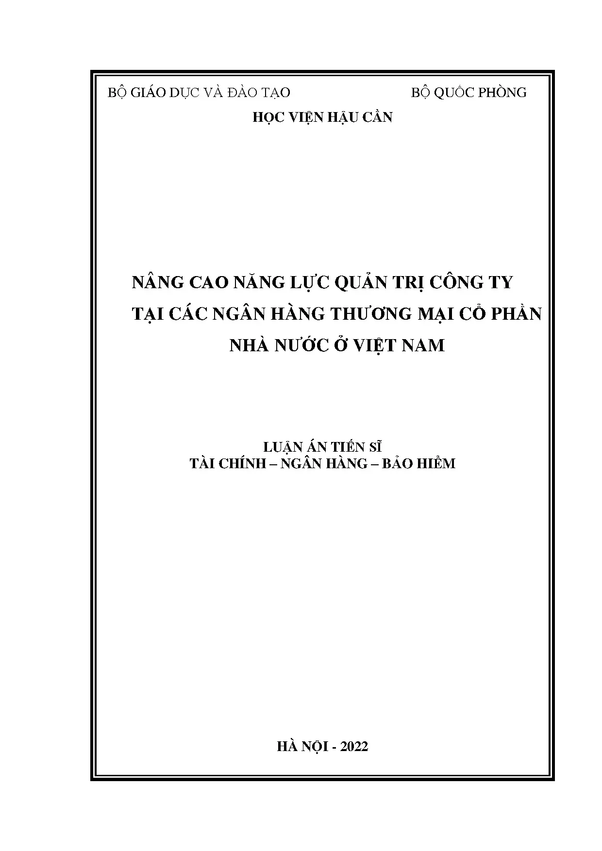 Nâng cao năng lực quản trị công ty tại ngân hàng nhà nước Việt Nam