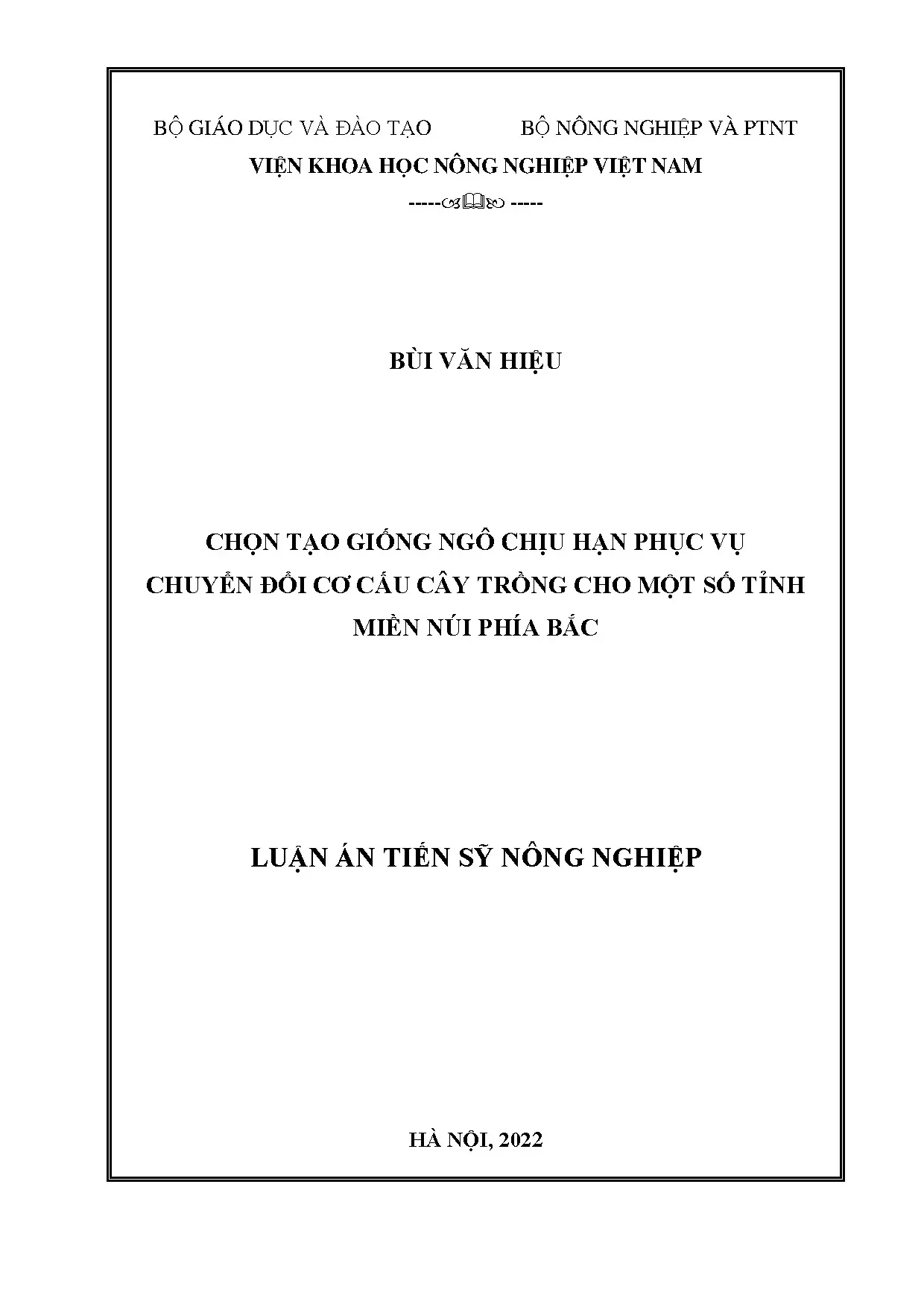 Chọn tạo giống ngô chịu hạn cho miền núi phía Bắc