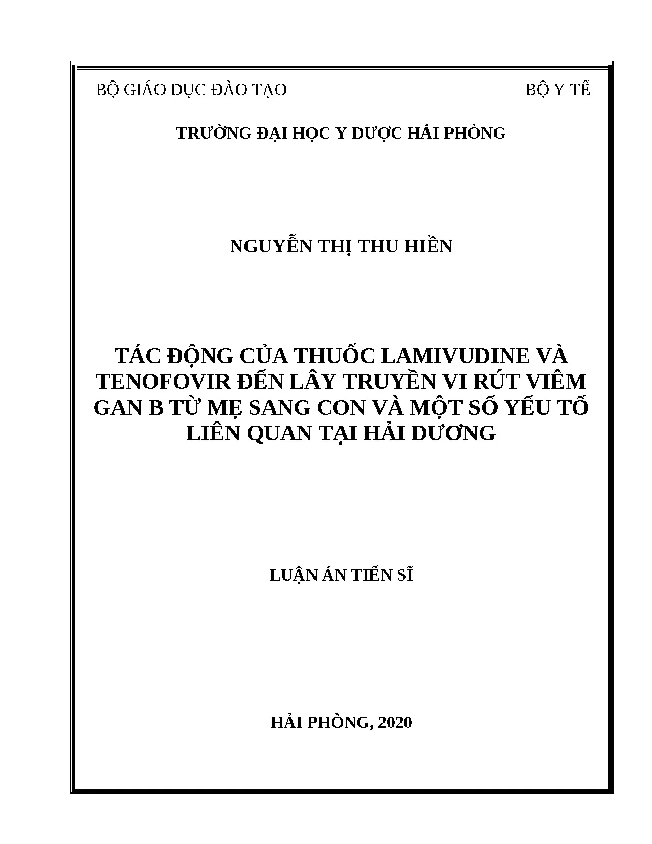 Thuốc Lamivudine, Tenofovir & Lây Truyền Viêm Gan B Mẹ Sang Con