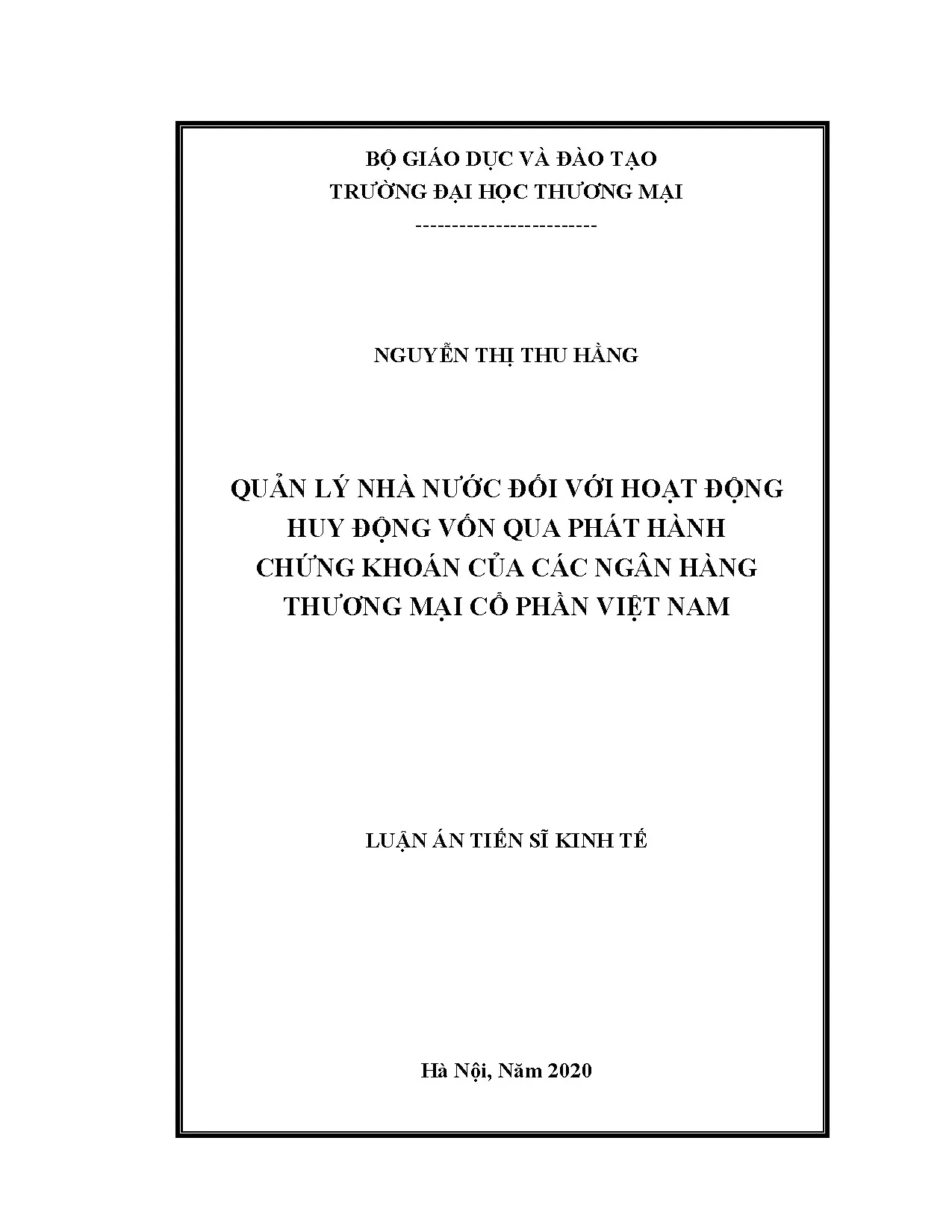 Quản lý nhà nước huy động vốn phát hành chứng khoán ngân hàng Việt Nam