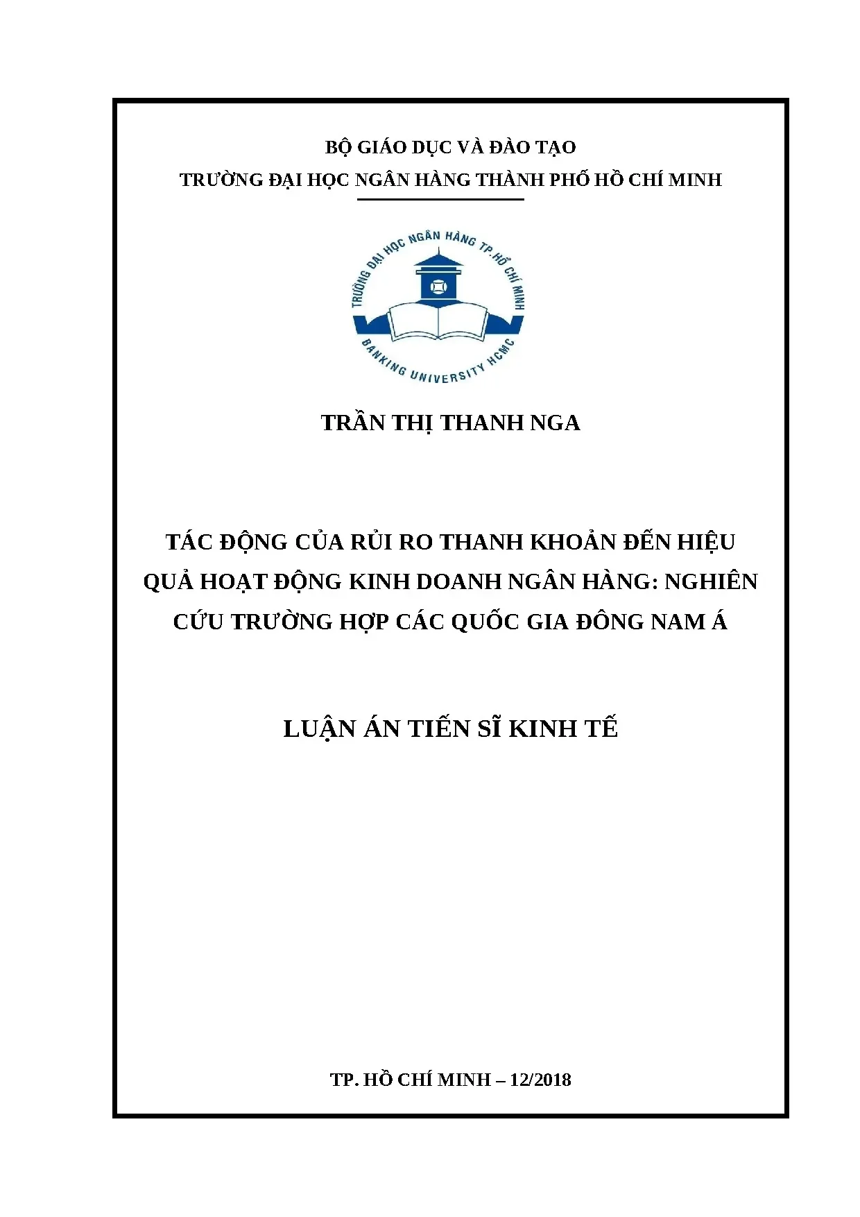 Tác động rủi ro thanh khoản đến hiệu quả kinh doanh ngân hàng Đông Nam Á
