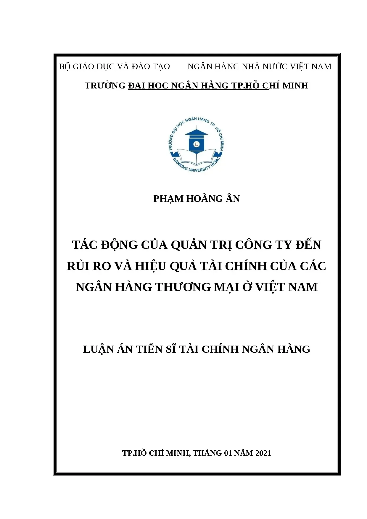 Tác động quản trị công ty đến rủi ro và hiệu quả tài chính ngân hàng