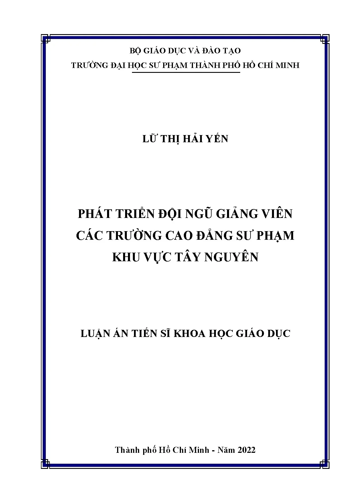 Phát triển đội ngũ giảng viên trường Cao đẳng Sư phạm Tây Nguyên