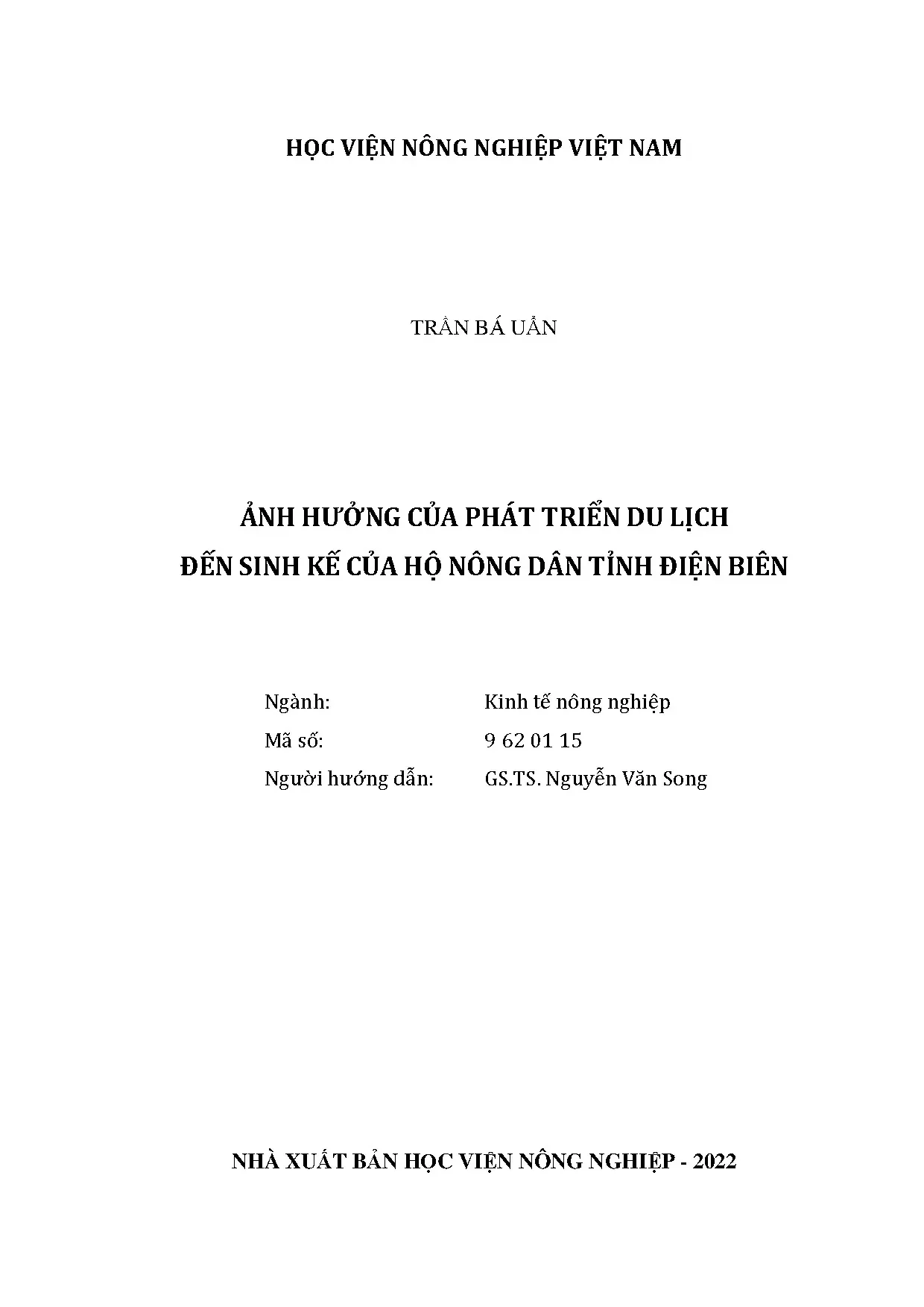 Phát triển du lịch tác động sinh kế hộ nông dân Điện Biên