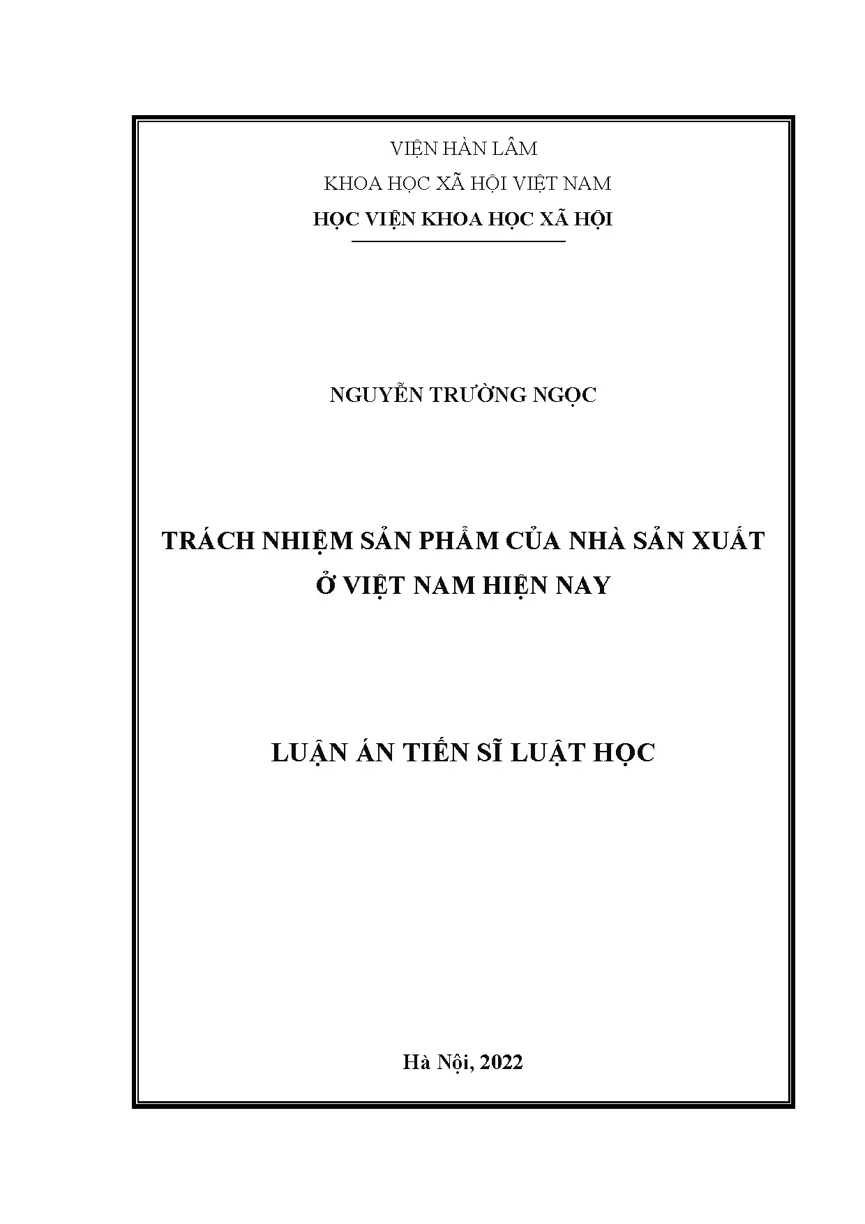 Trách nhiệm sản phẩm của nhà sản xuất ở Việt Nam hiện nay