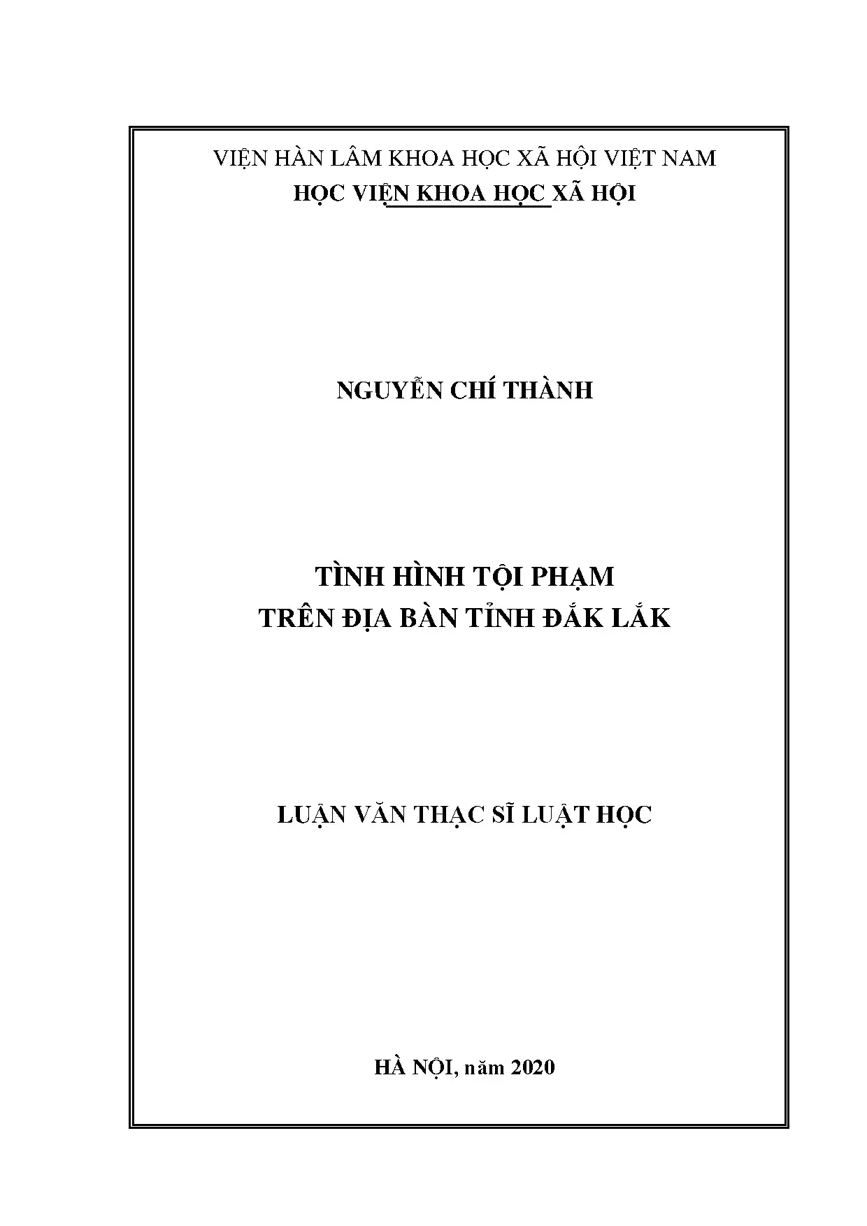 Tình hình tội phạm tỉnh Đắk Lắk: Phân tích từ 2015-2019