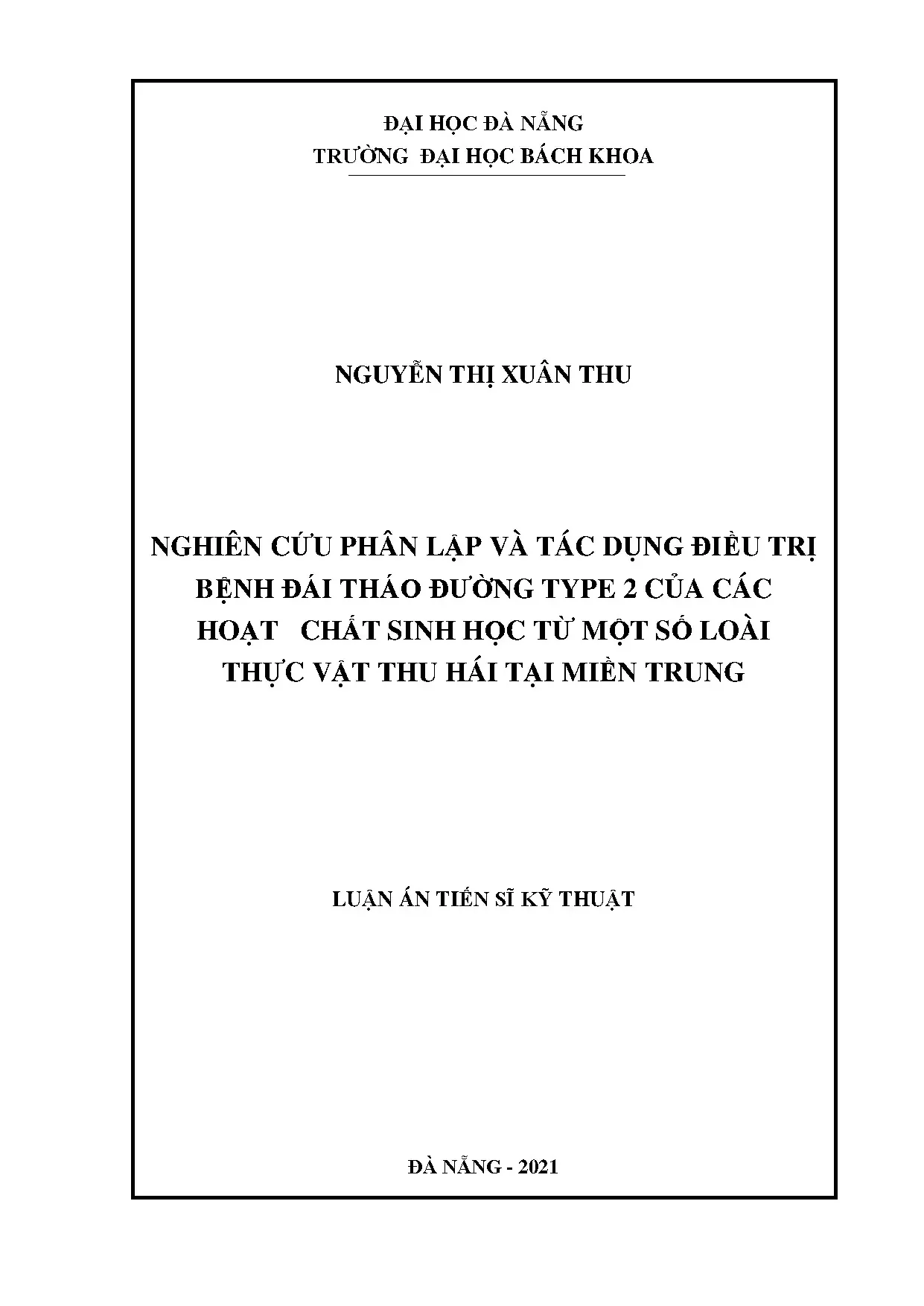 Phân lập hoạt chất sinh học từ thực vật điều trị đái tháo đường type 2