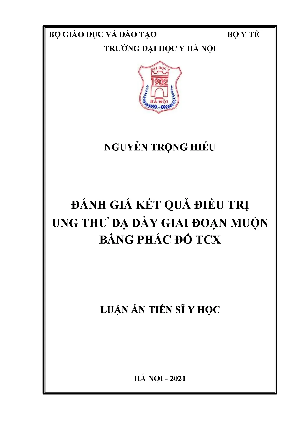 Đánh giá phác đồ TCX điều trị ung thư dạ dày giai đoạn muộn
