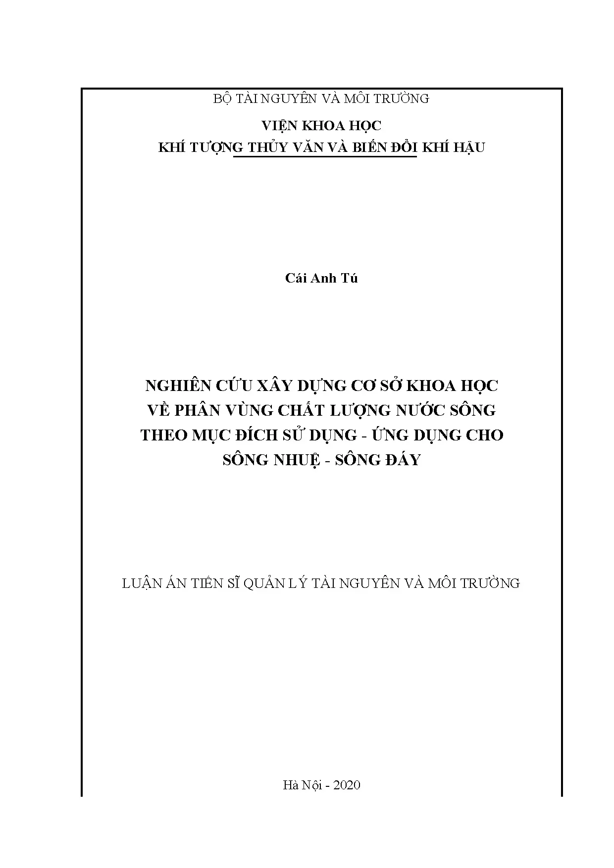 Phân vùng chất lượng nước sông Nhuệ, Đáy theo mục đích sử dụng