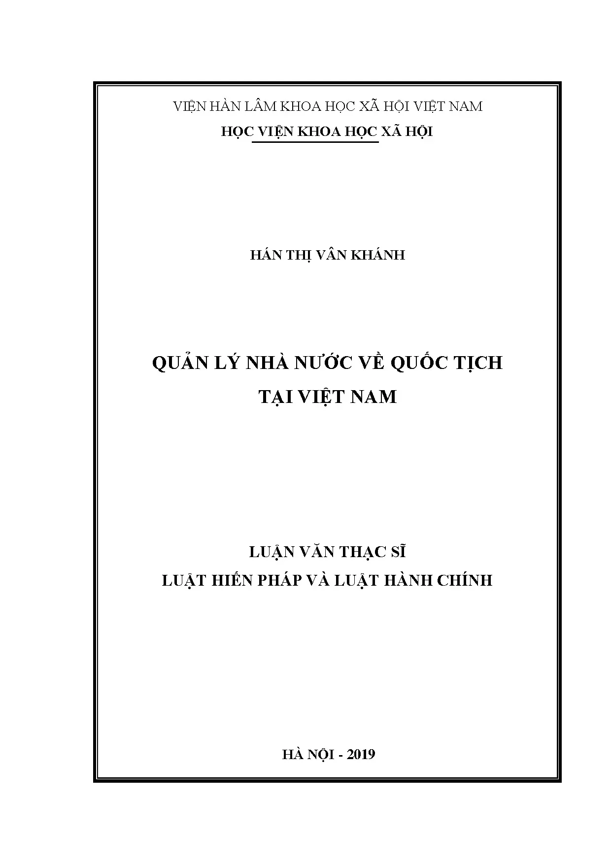 Quản lý nhà nước quốc tịch: Thực trạng và giải pháp