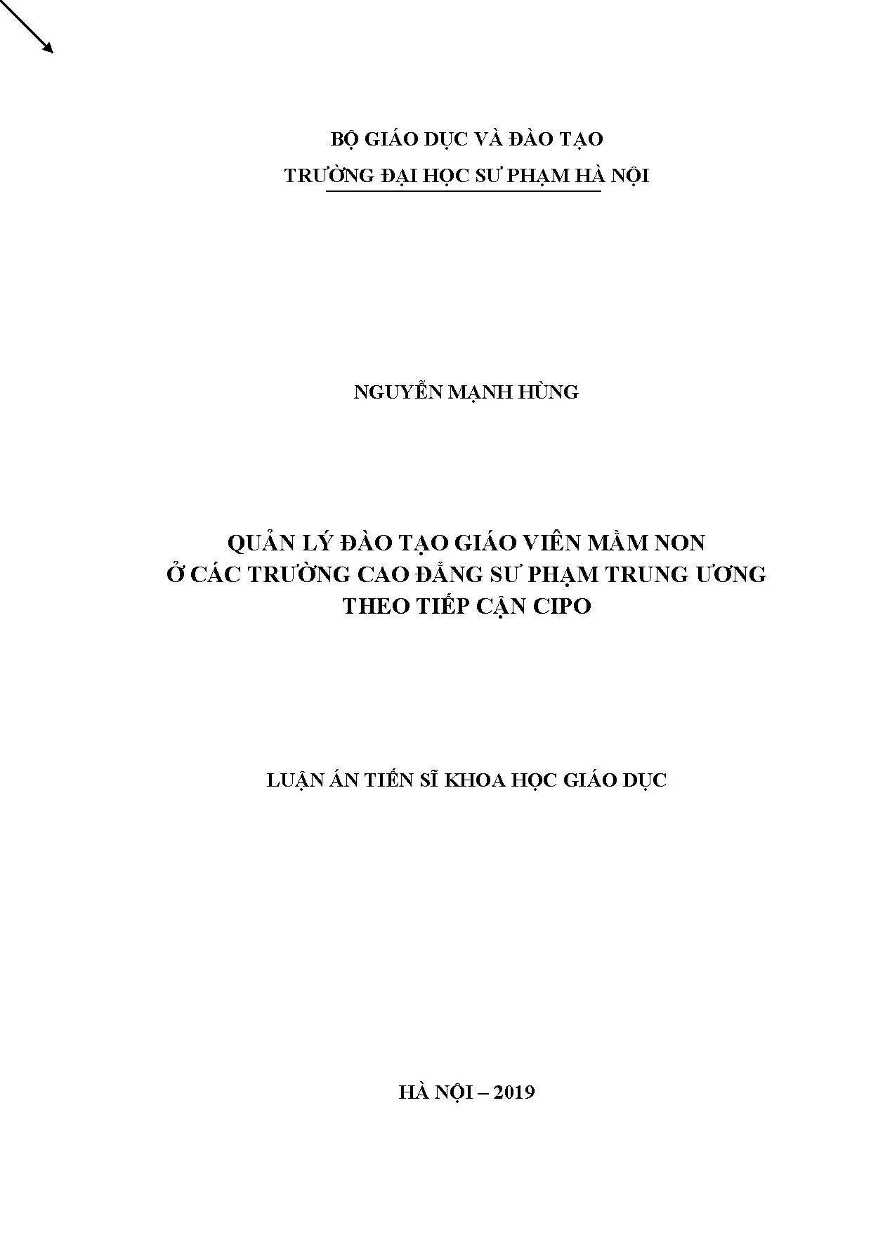 Quản lý đào tạo giáo viên mầm non theo tiếp cận CIPO