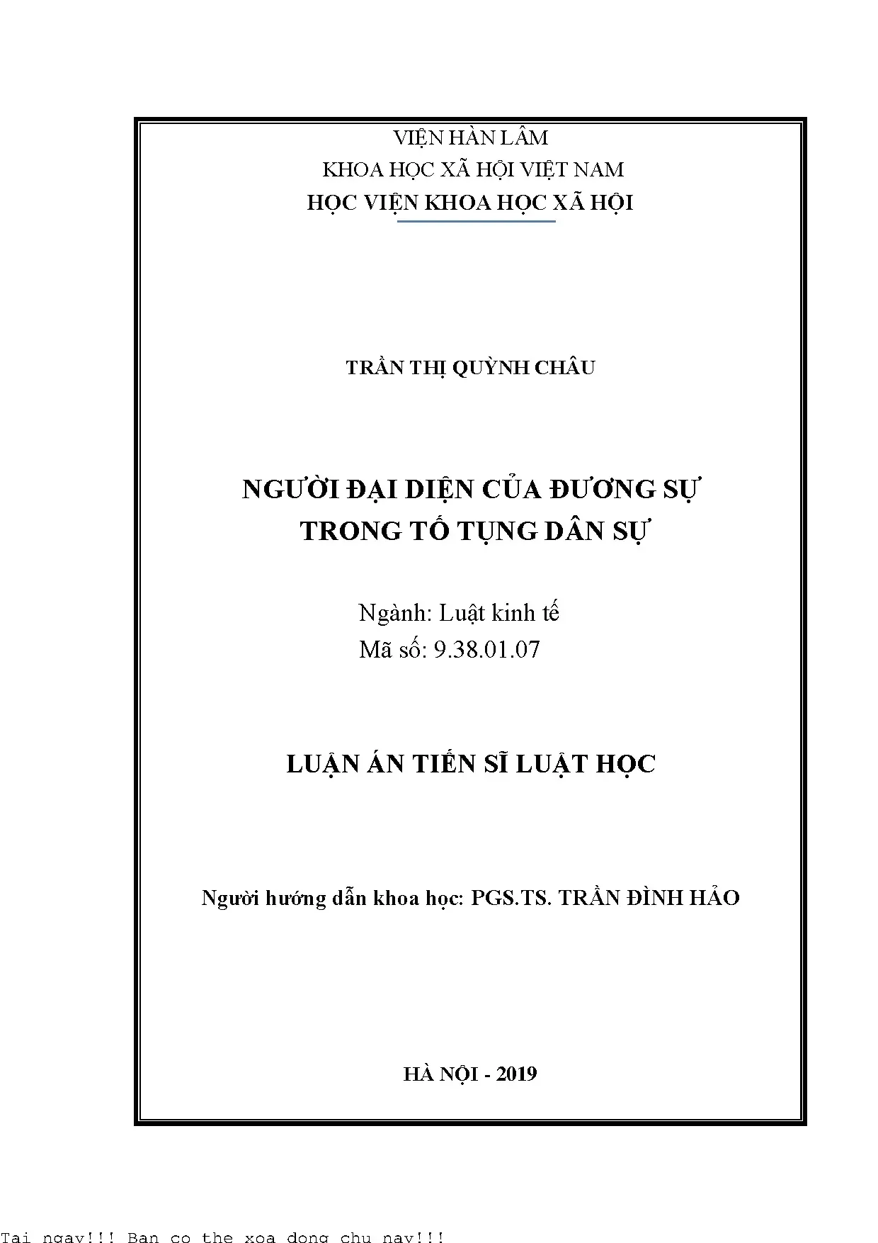 Người đại diện đương sự trong tố tụng dân sự Việt Nam