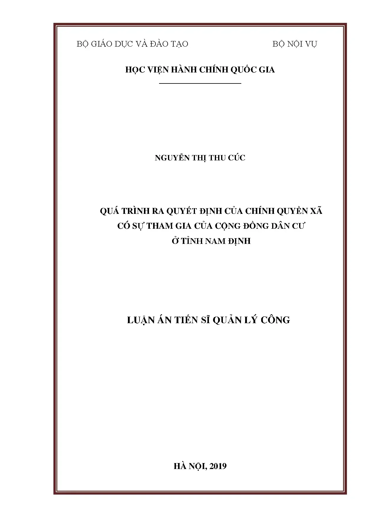 Quyết định chính quyền xã có tham gia cộng đồng Nam Định