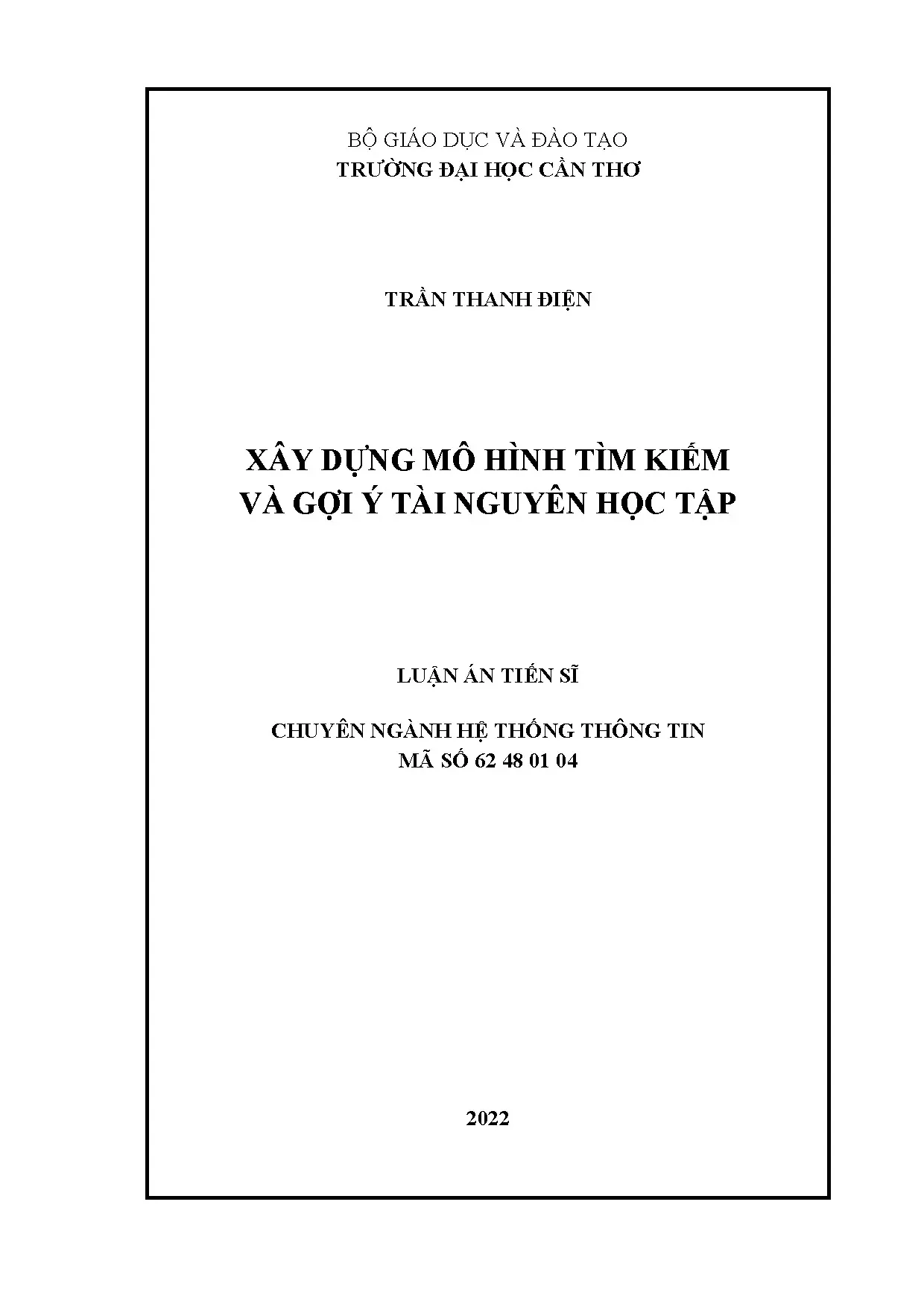 Xây dựng mô hình tìm kiếm gợi ý tài nguyên học tập hiệu quả