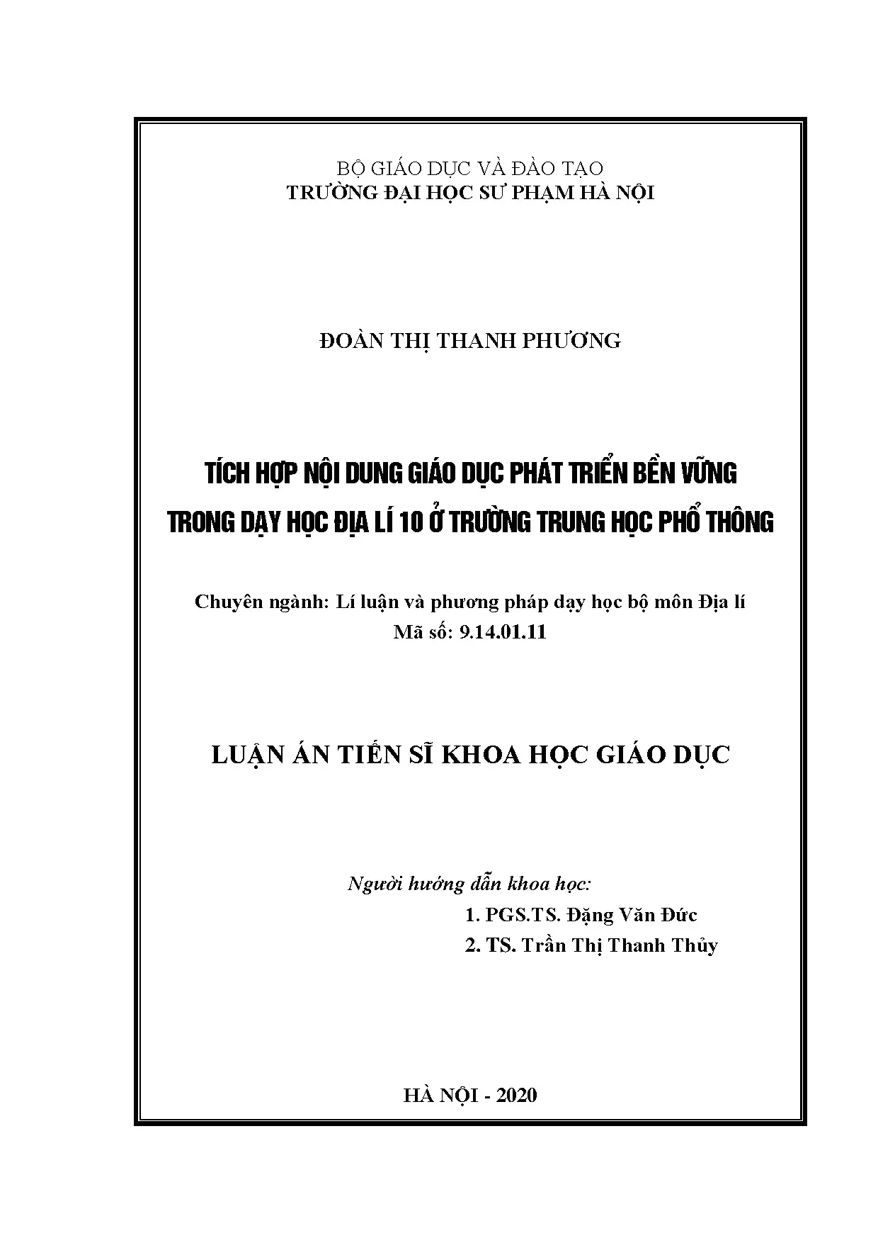 Tích hợp giáo dục phát triển bền vững trong dạy học địa lý 10 THPT