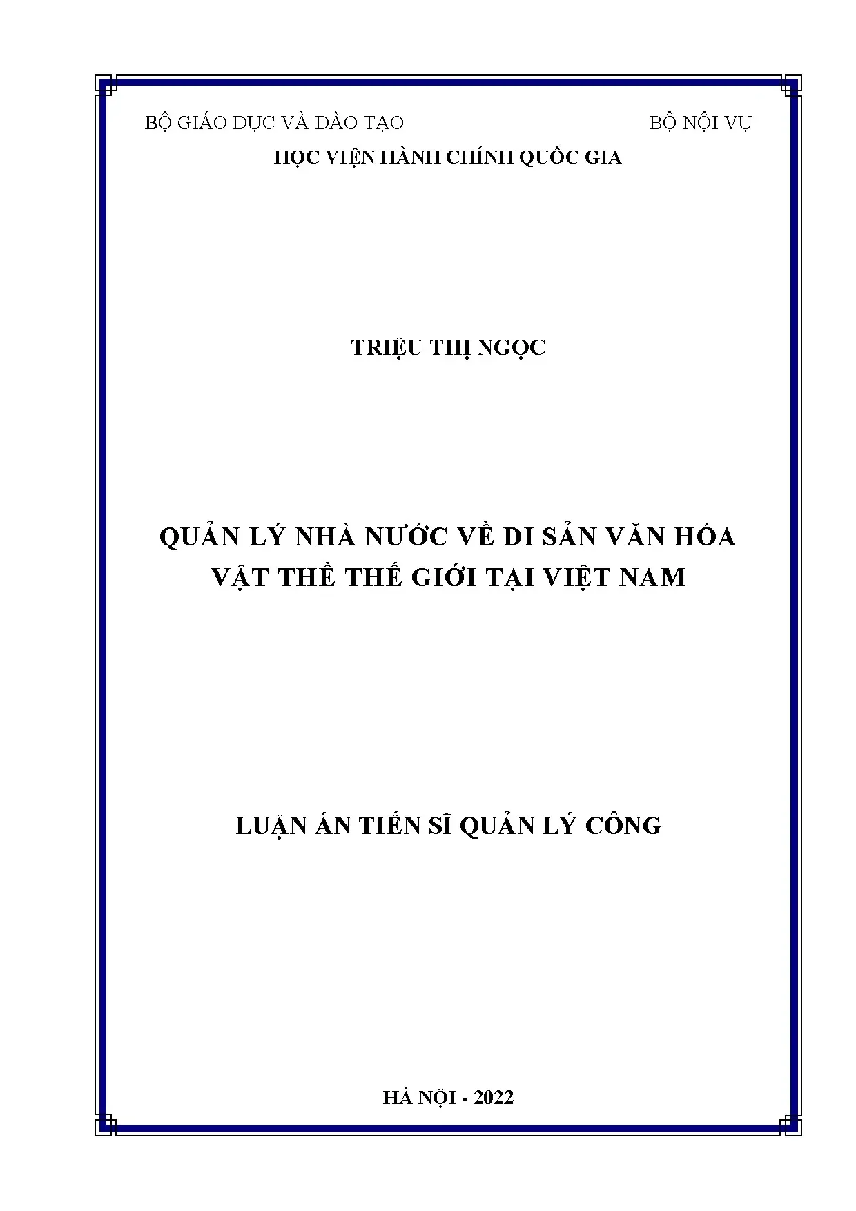 Quản lý nhà nước di sản văn hóa vật thể thế giới Việt Nam