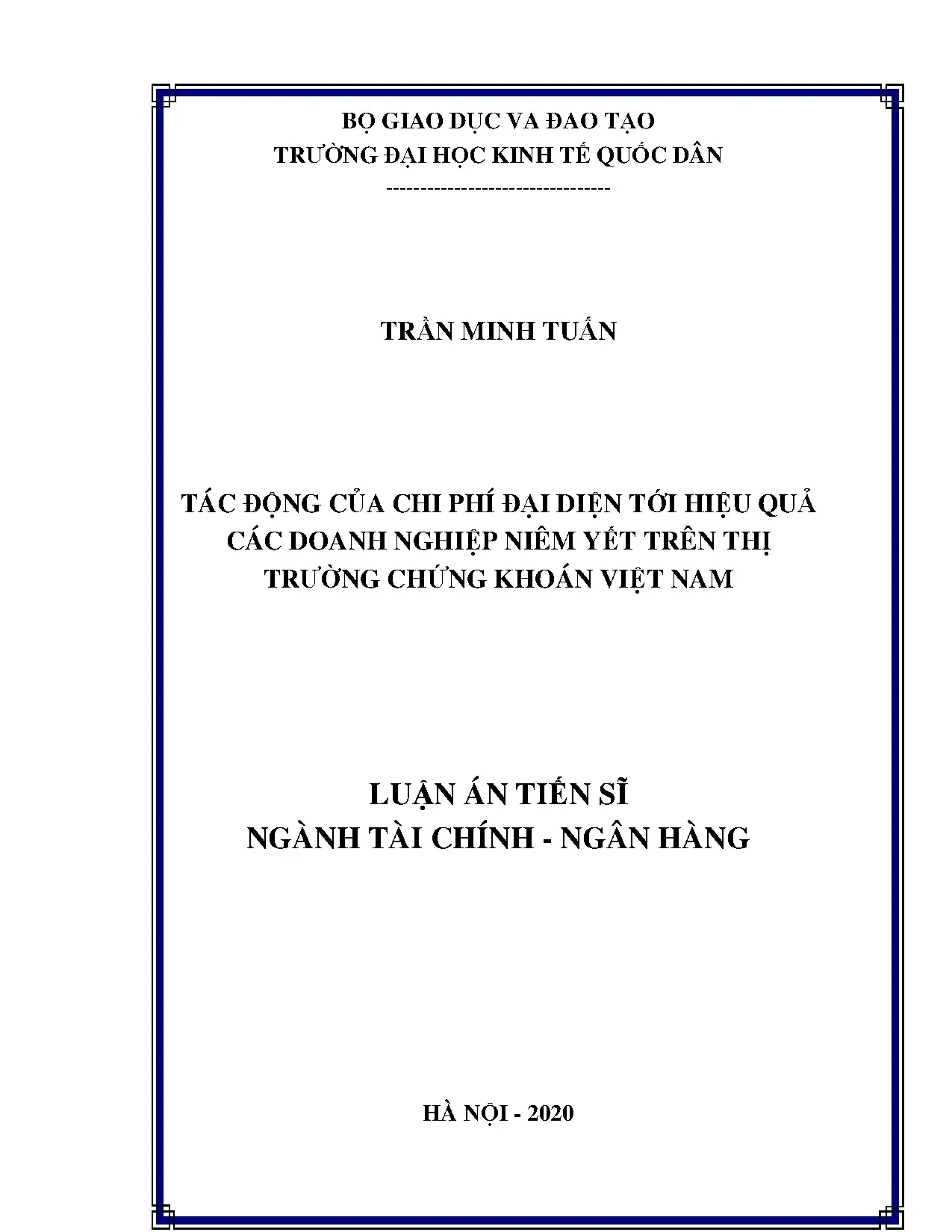Tác động chi phí đại diện đến hiệu quả doanh nghiệp niêm yết