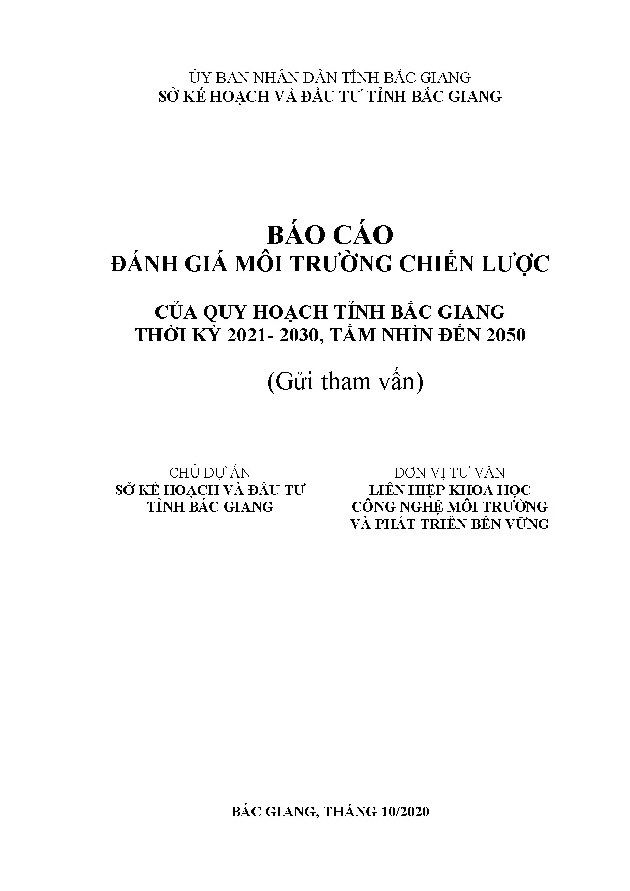 Luận án tiến sĩ đánh giá môi trường chiến lược quy hoạch Bắc Giang 2021-2050
