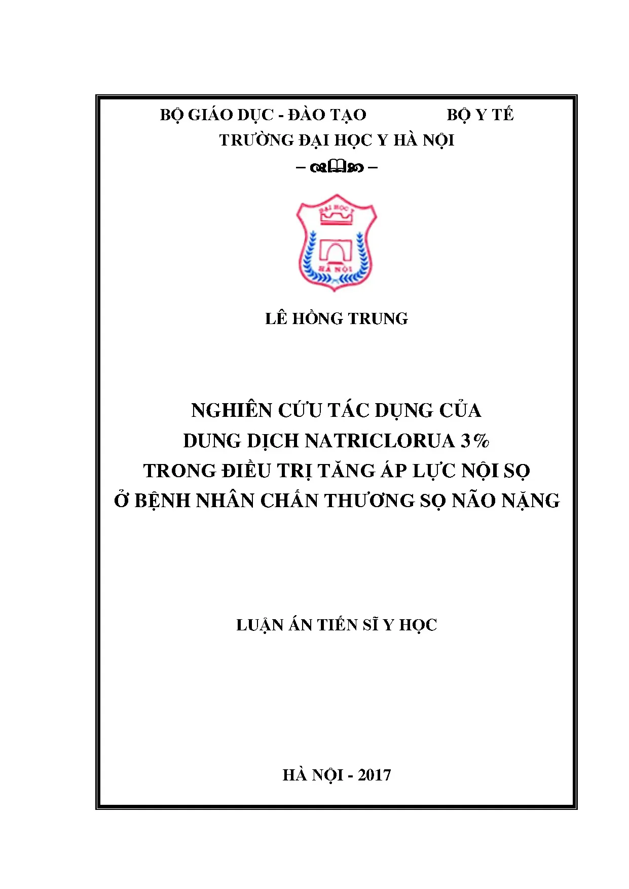 Natriclorua 3% điều trị chấn thương sọ não nặng
