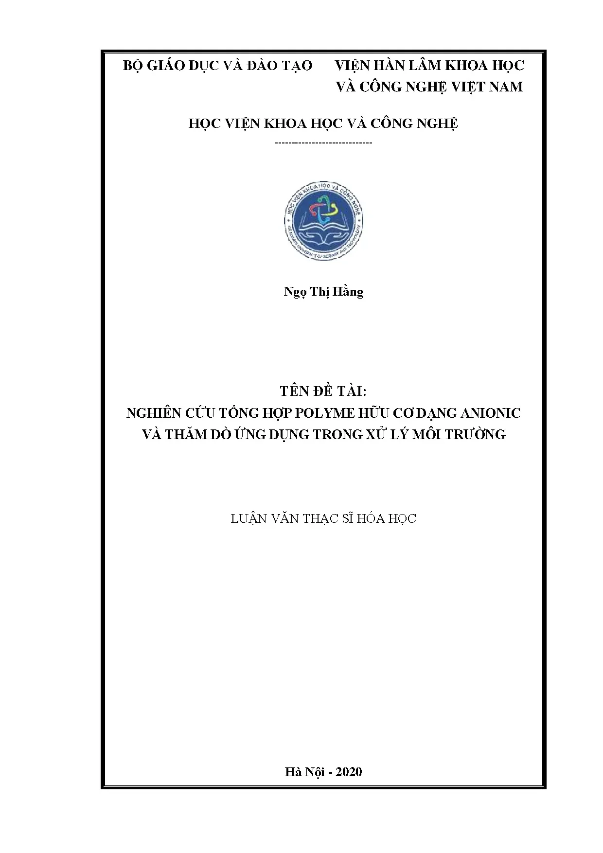 Tổng hợp polyme anionic xử lý nước thải môi trường