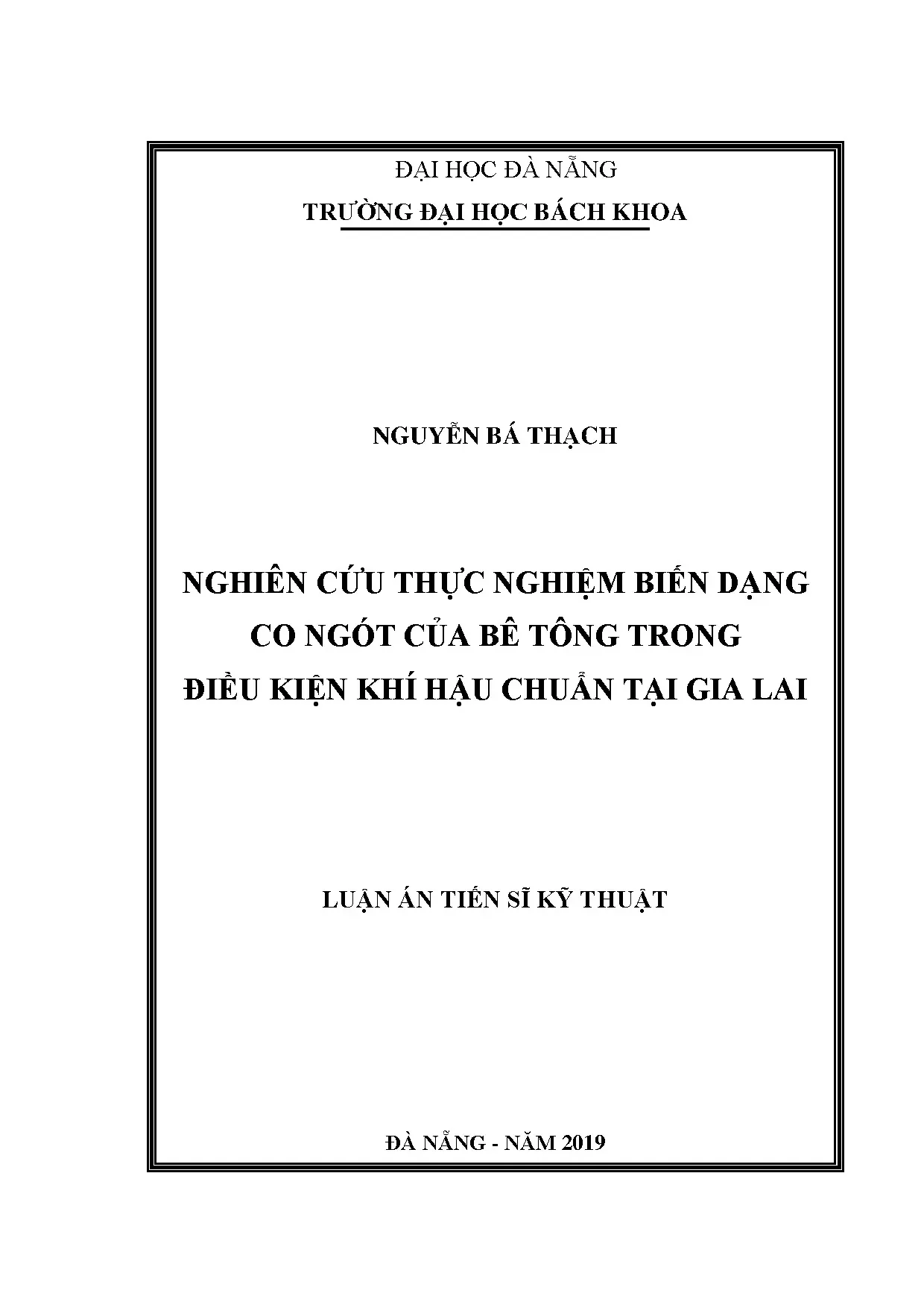 Biến dạng co ngót bê tông trong điều kiện khí hậu chuẩn