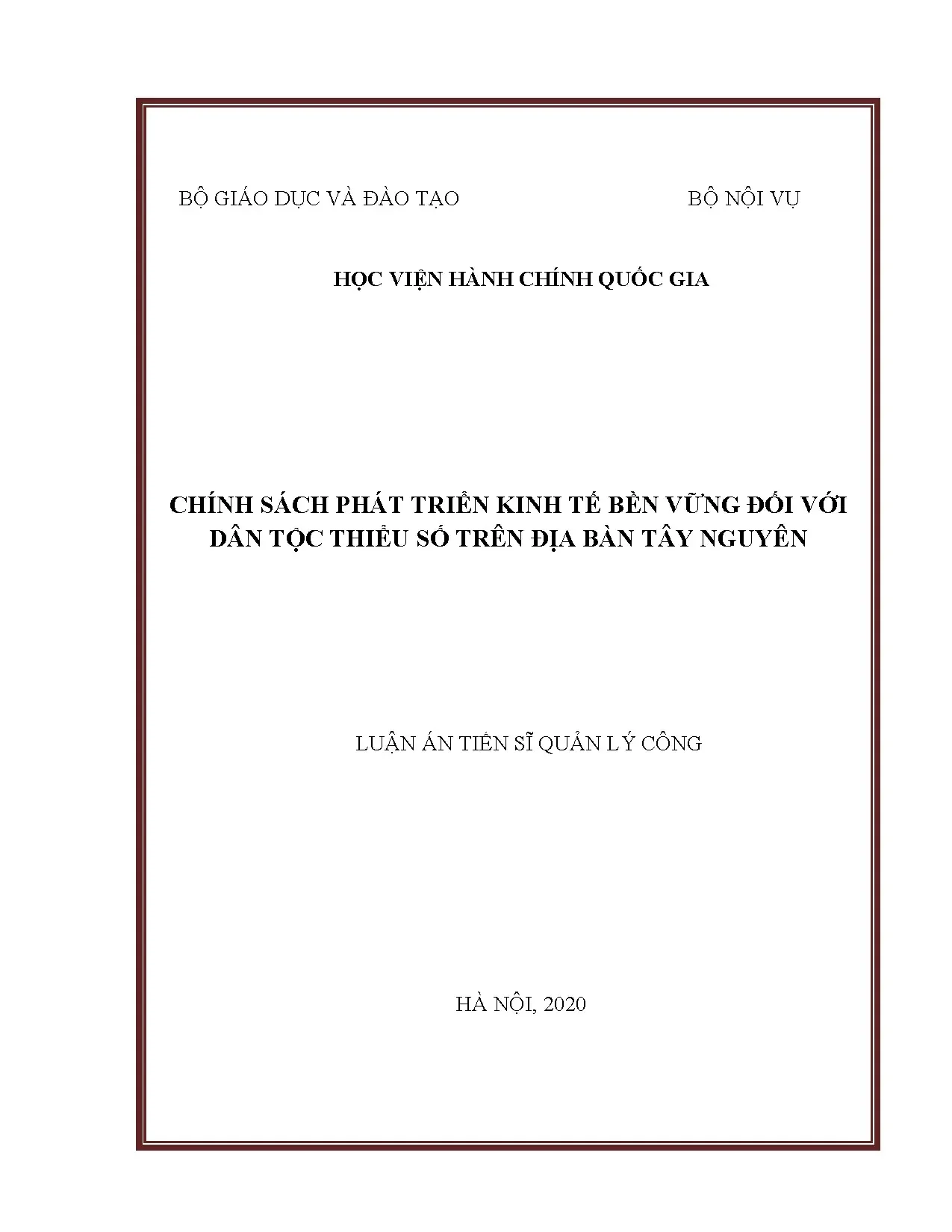 Chính sách phát triển kinh tế bền vững cho dân tộc thiểu số Tây Nguyên