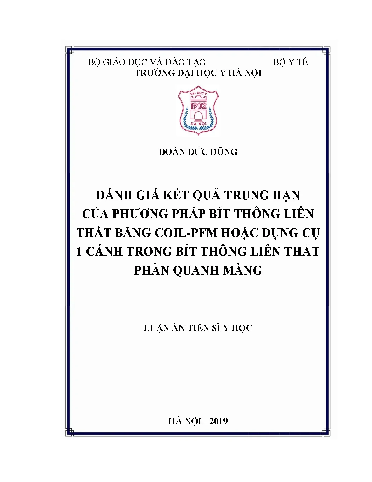 Đánh giá kết quả trung hạn bít thông liên thất bằng coil PFM