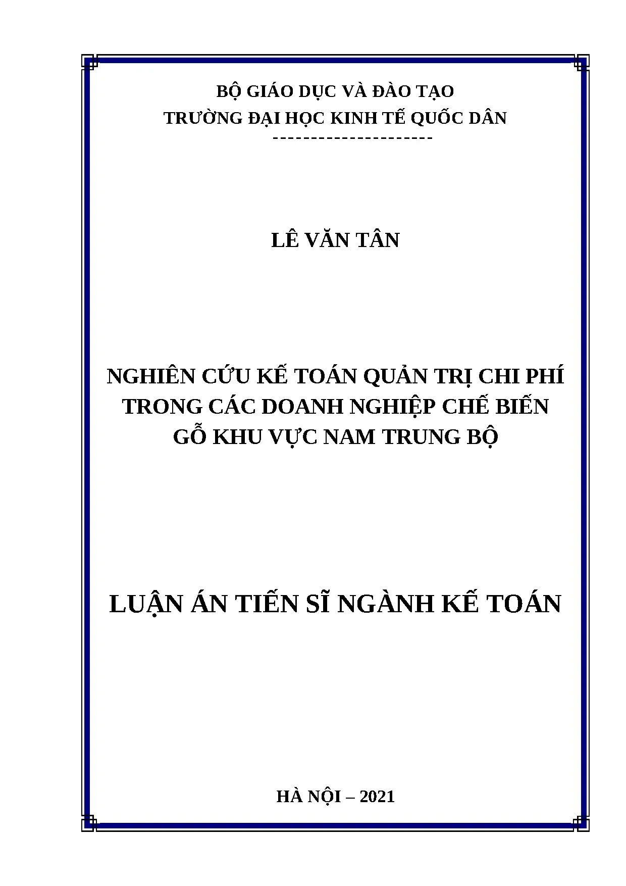 Nghiên cứu kế toán quản trị chi phí trong chế biến gỗ