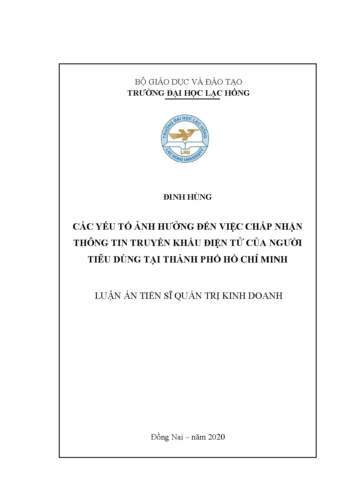 Yếu tố ảnh hưởng đến chấp nhận thông tin truyền khẩu điện tử của người tiêu dùng tại TPHCM