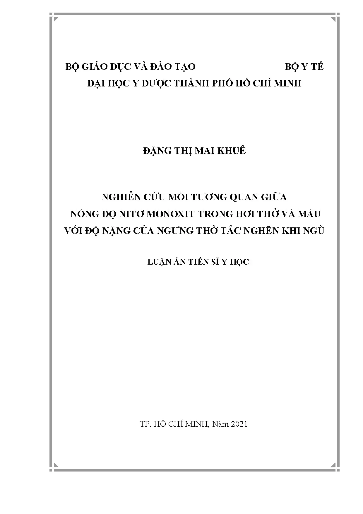 Nghiên cứu tương quan NO trong hơi thở, máu với độ nặng OSA