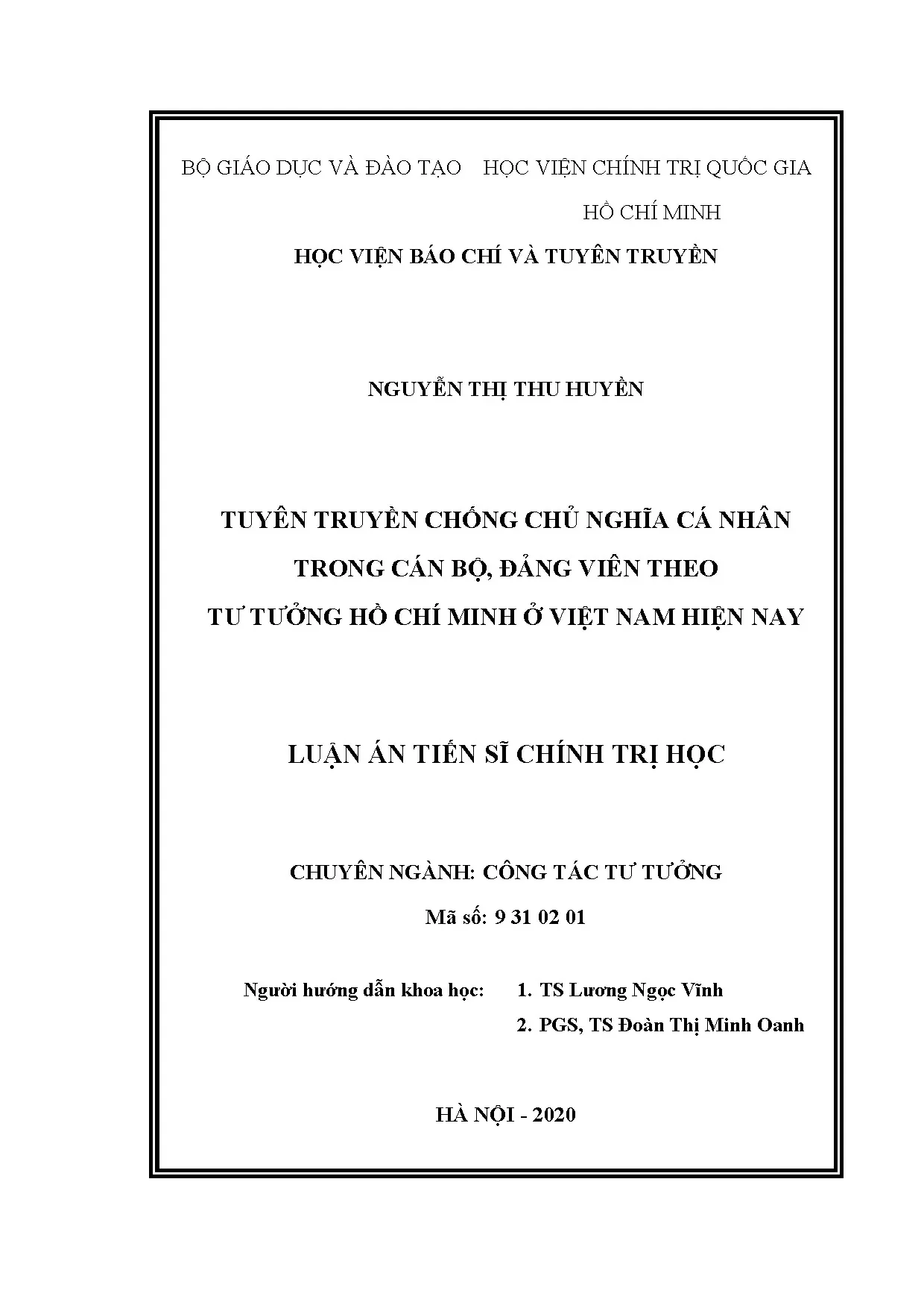 Tuyên truyền chống chủ nghĩa cá nhân trong cán bộ đảng viên