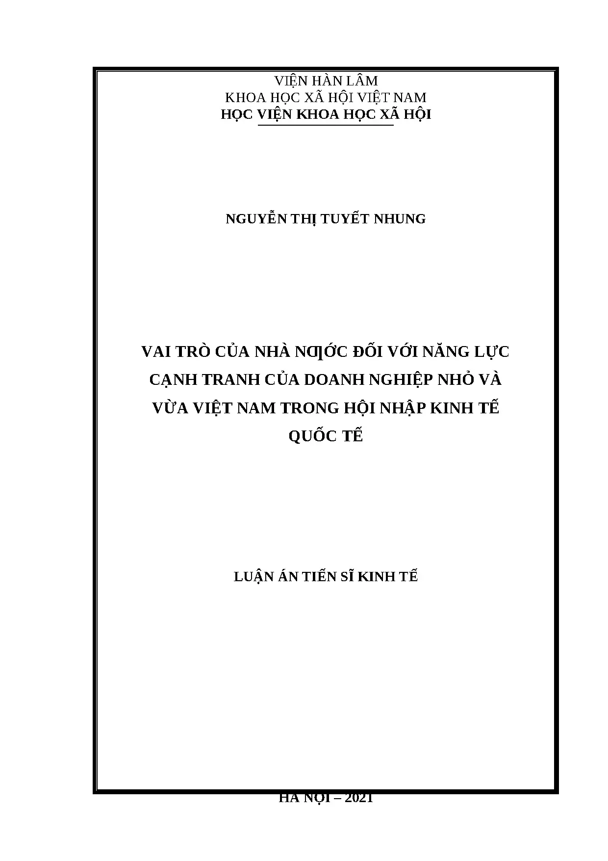 Vai trò nhà nước nâng cao năng lực cạnh tranh DNNVV Việt Nam