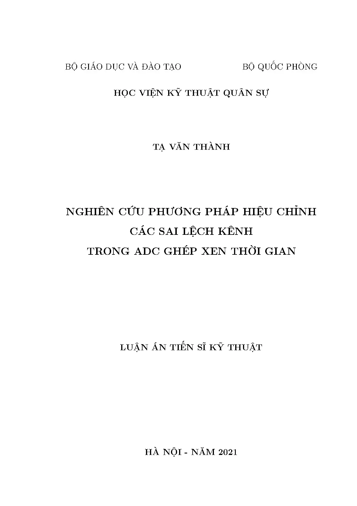Hiệu chỉnh sai lệch kênh trong ADC ghép xen thời gian