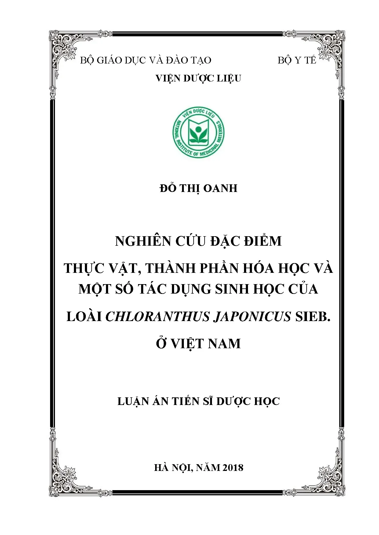 Nghiên cứu Chloranthus Japonicus ở Việt Nam: Hóa học & Sinh học