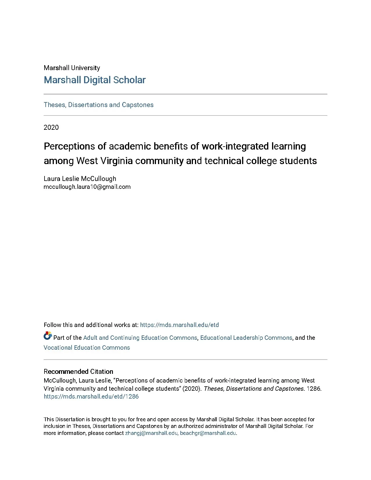 Perceptions of academic benefits of work-integrated learning