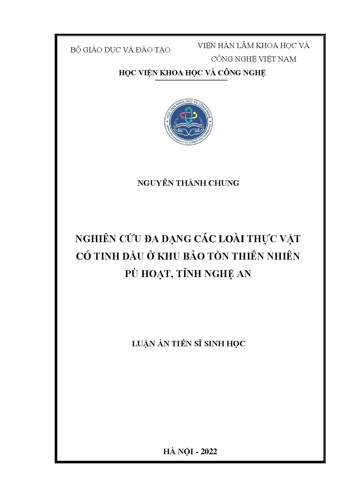 Nghiên cứu đa dạng thực vật có tinh dầu tại Pù Hoạt, Nghệ An