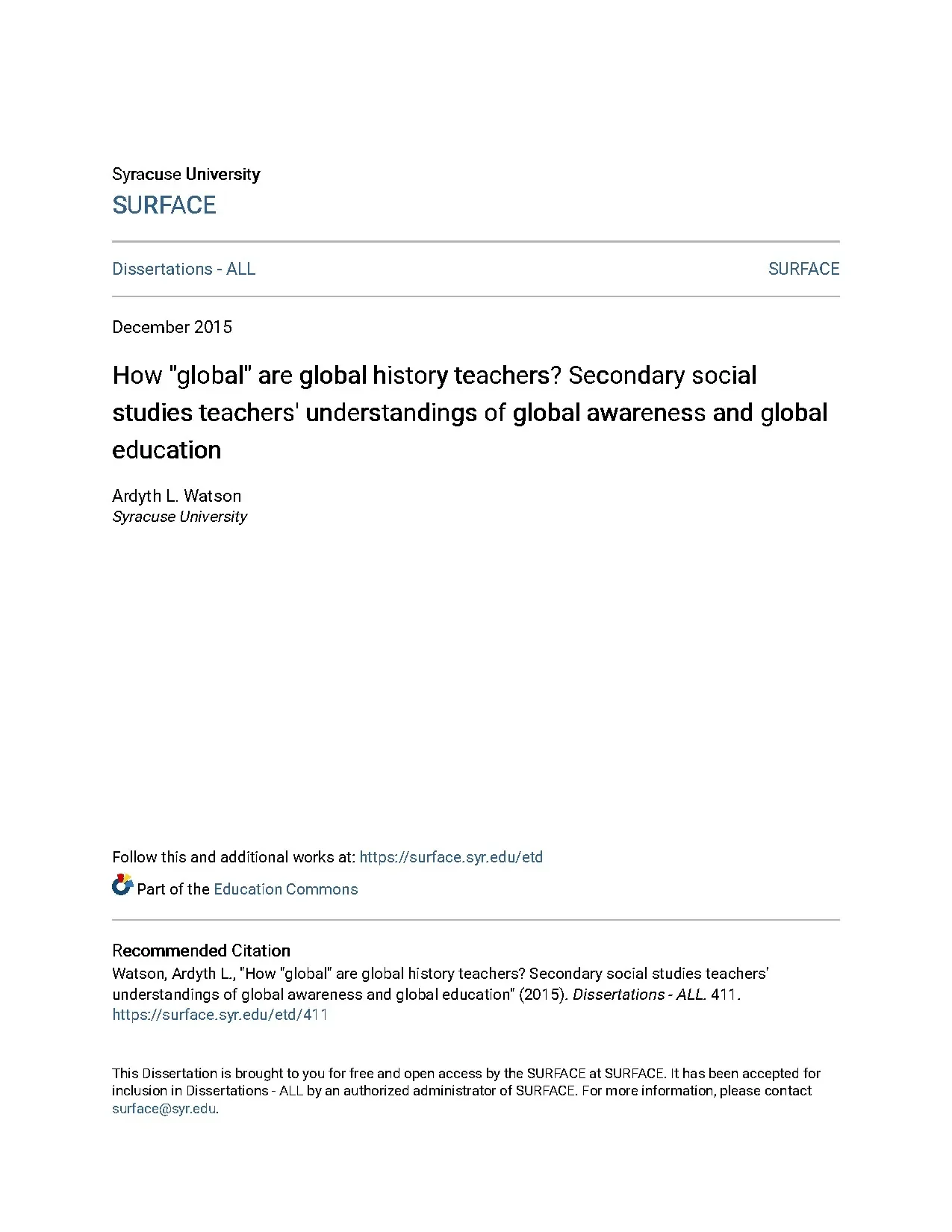 How global are global history teachers secondary social stud