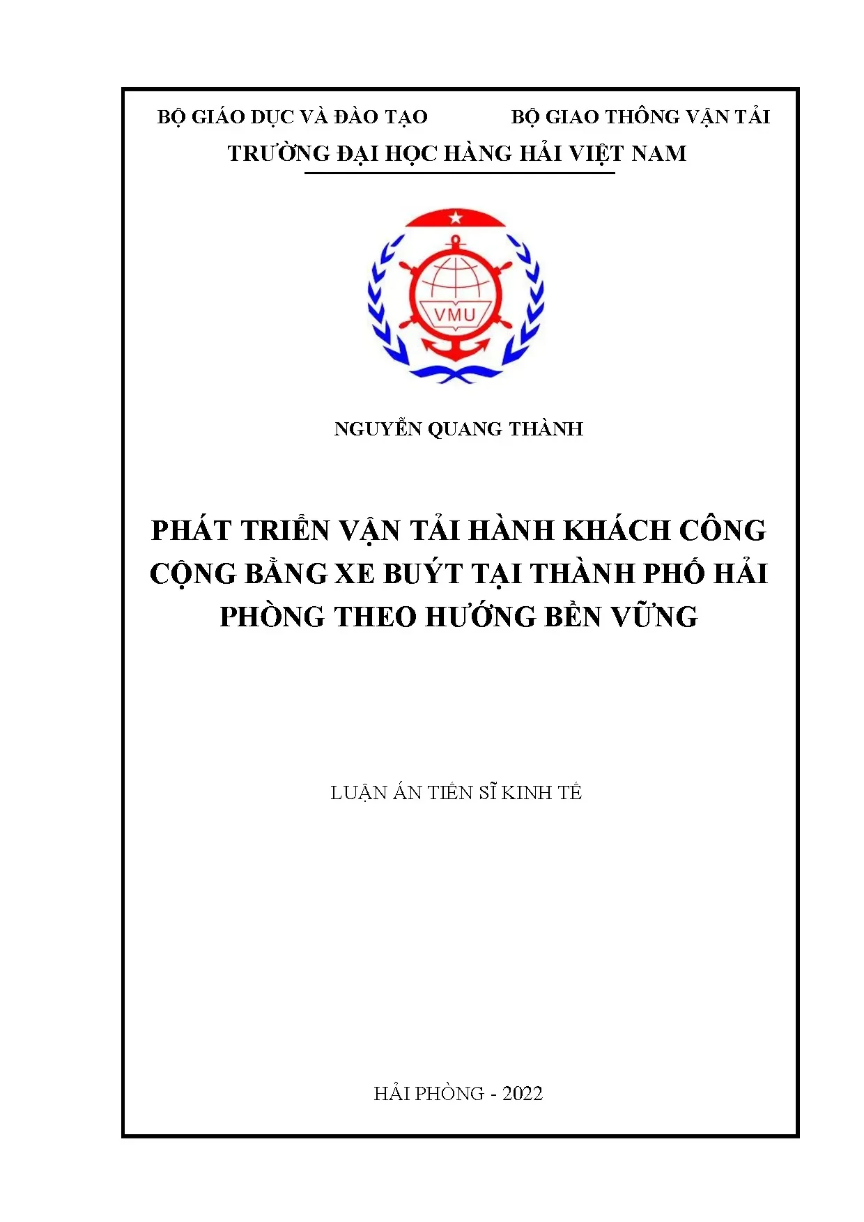 Phát triển vận tải hành khách công cộng bằng xe buýt tại Hải Phòng bền vững