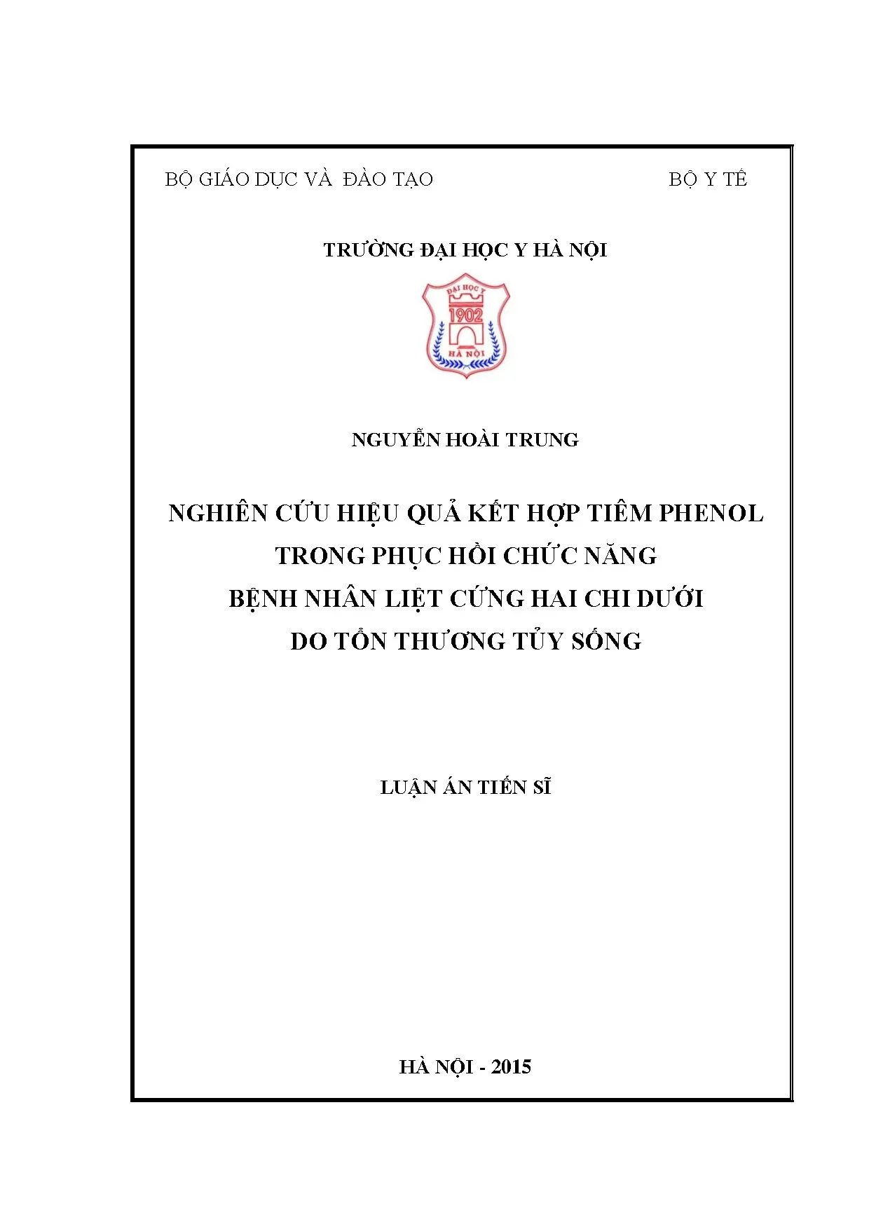 Luận án tiến sĩ nghiên cứu hiệu quả kết hợp tiêm phenol tron