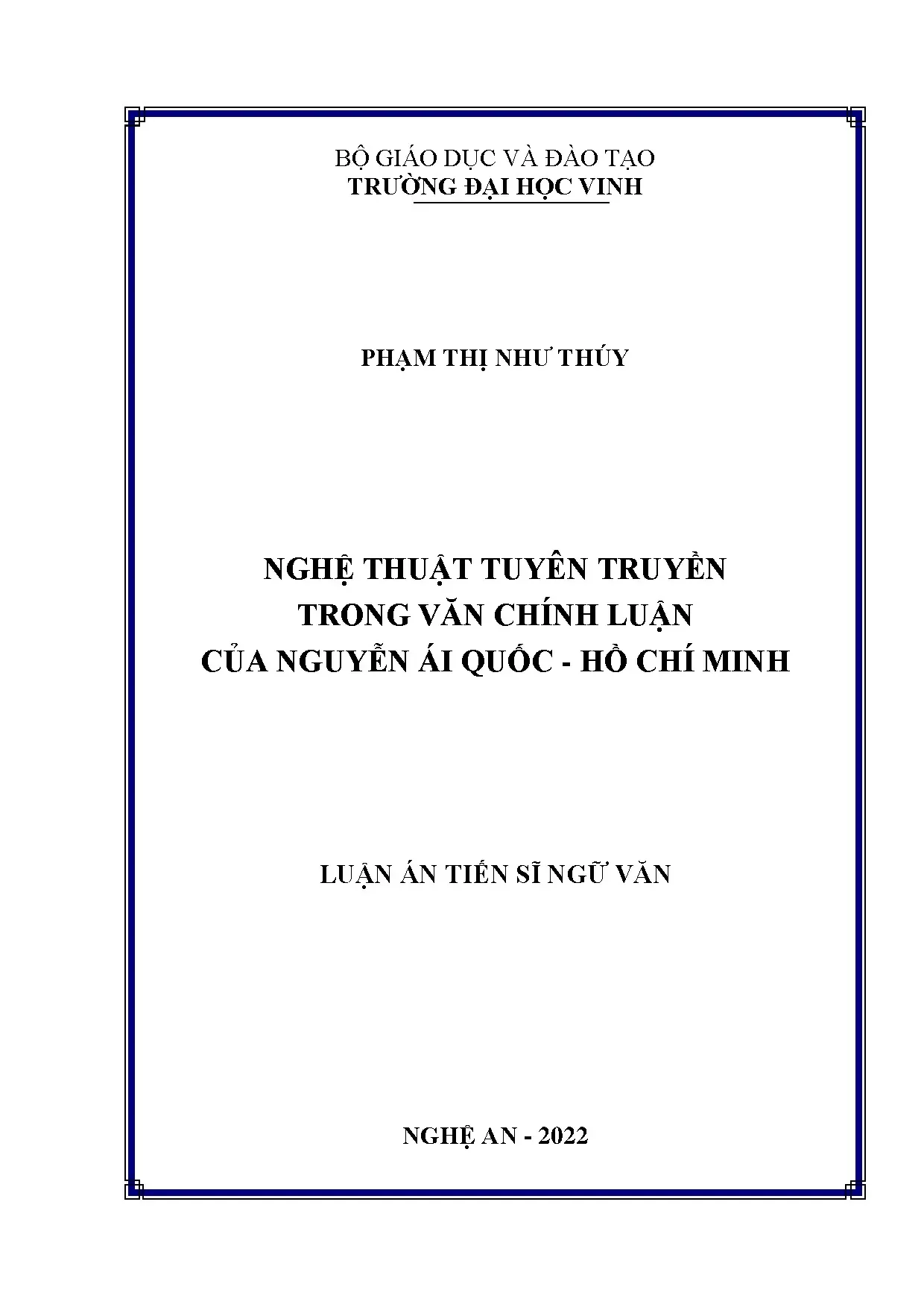 Nghệ thuật tuyên truyền văn chính luận Nguyễn Ái Quốc - Hồ Chí Minh