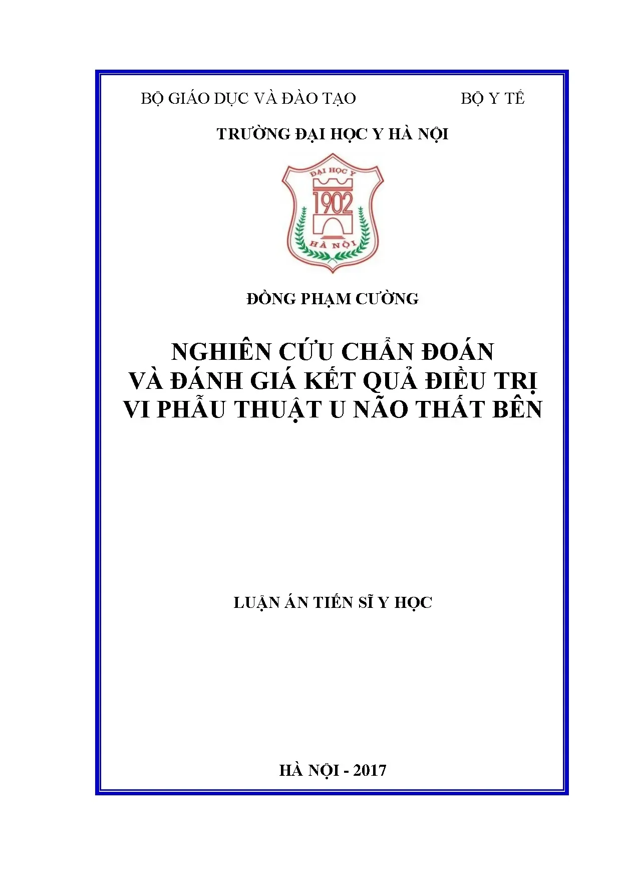 Luận án tiến sĩ nghiên cứu chẩn đoán và đánh giá kết quả điề