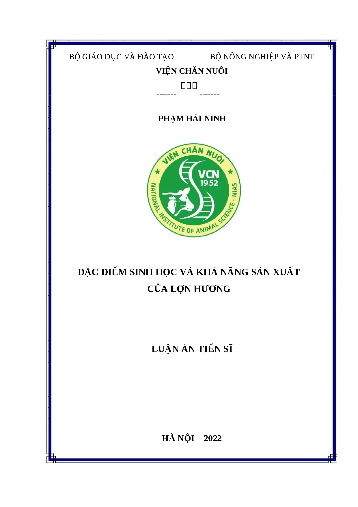Luận án tiến sĩ đặc điểm sinh học và khả năng sản xuất của l