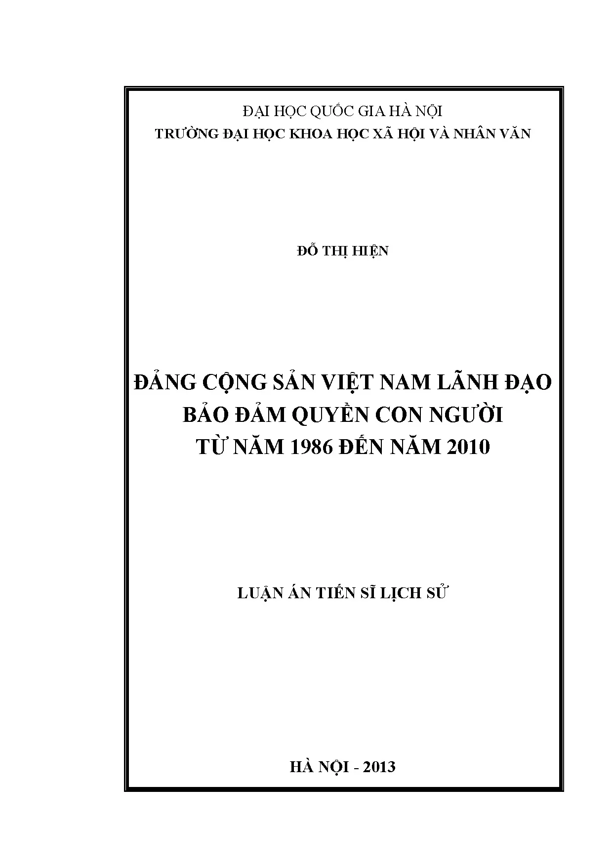 Luận án tiến sĩ đảng cộng sản việt nam lãnh đạo bảo đảm quyề
