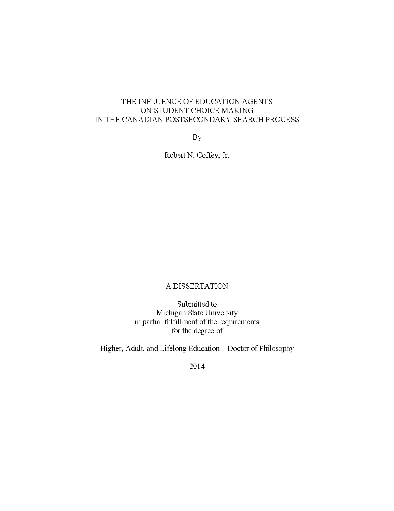 The influence of education agents on student choice making i