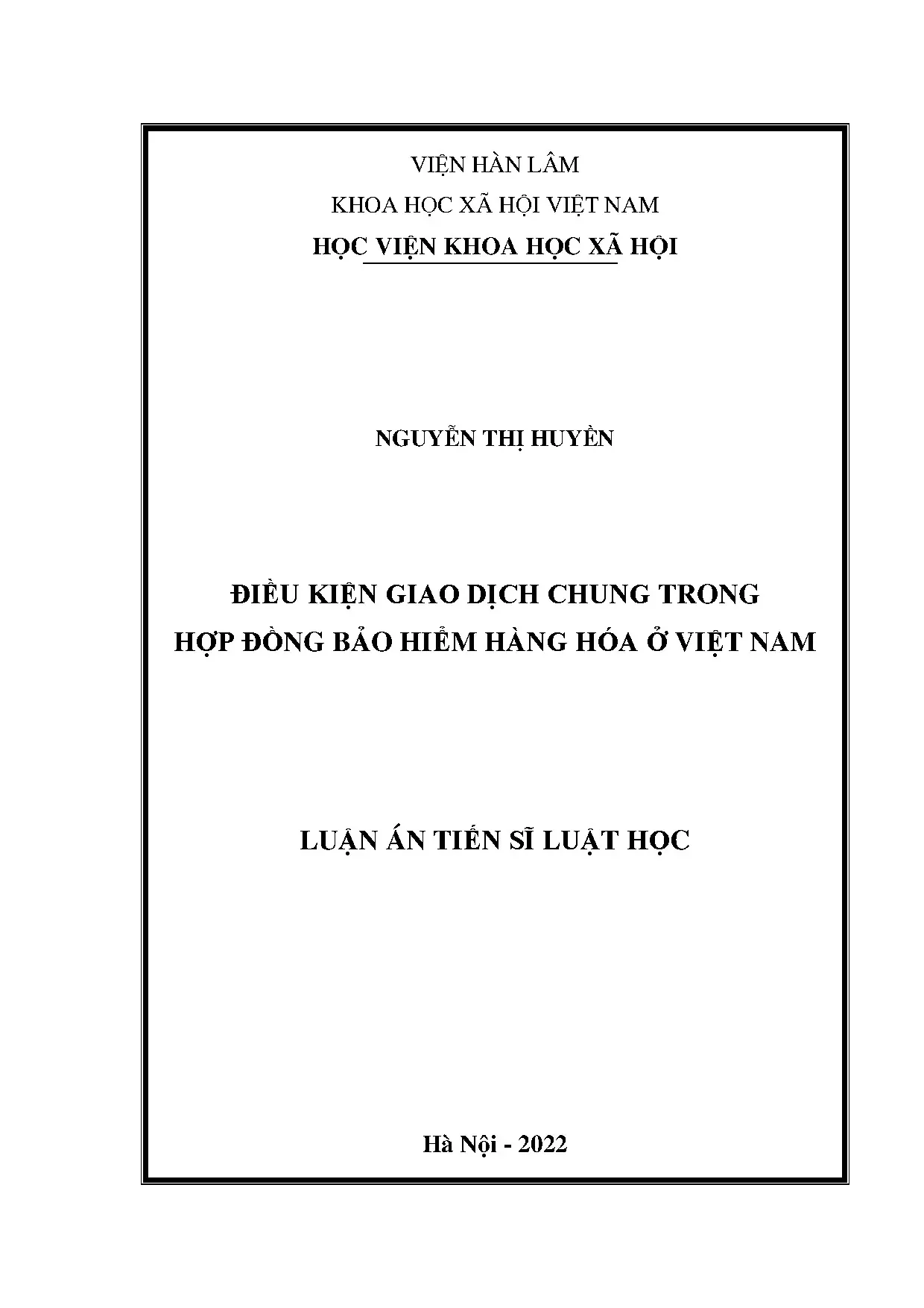 Điều kiện giao dịch chung hợp đồng bảo hiểm hàng hóa VN