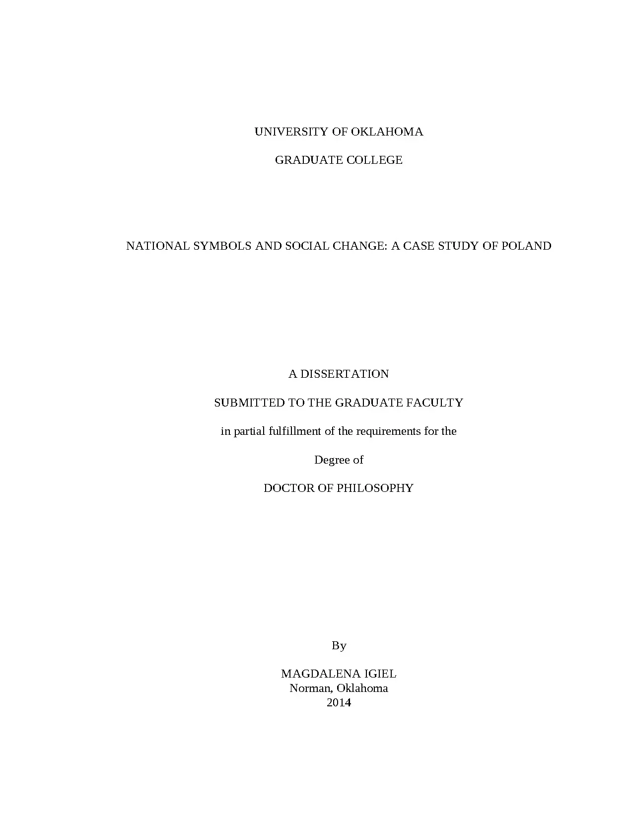 Dissertation national symbols and social change